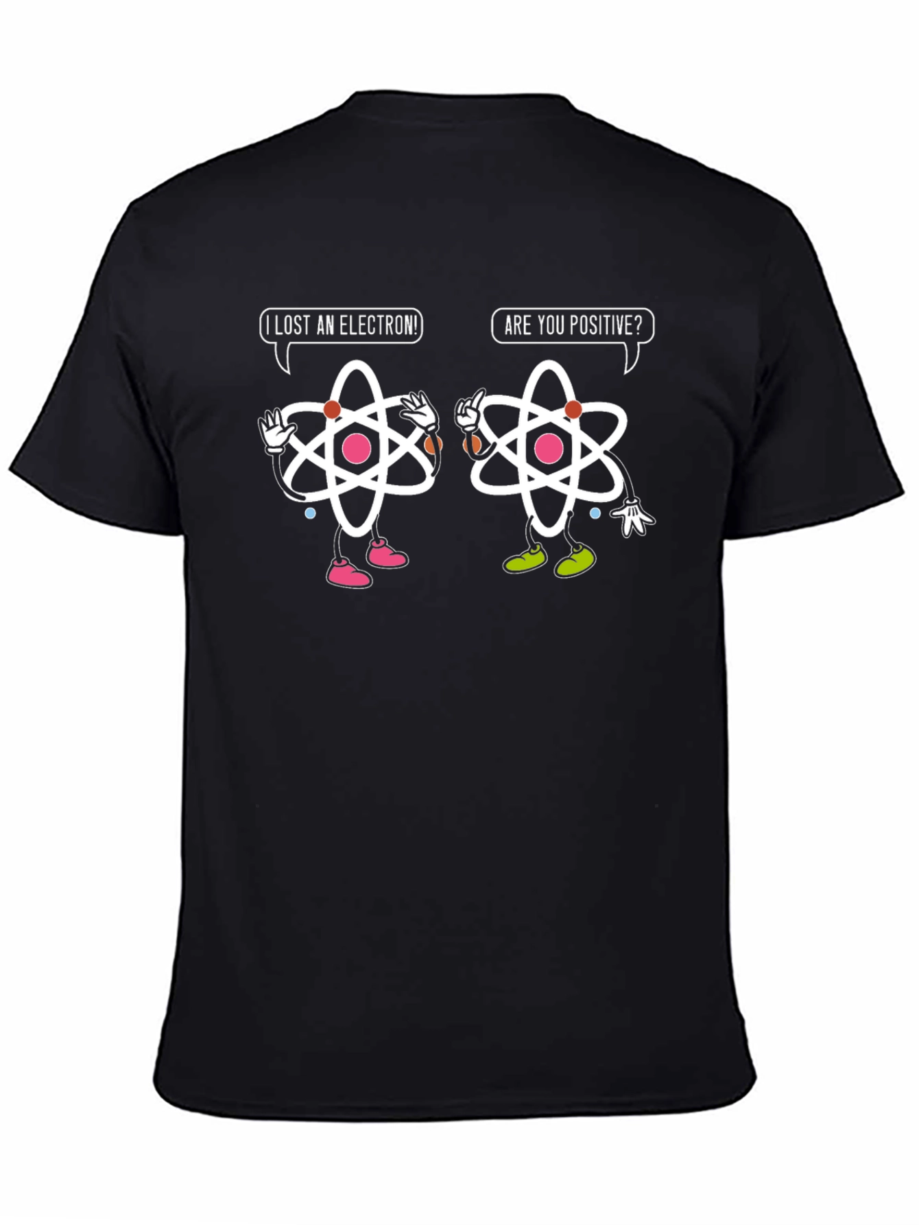 Black Funny Science Humor T-Shirt - Lost an Electron! view 4