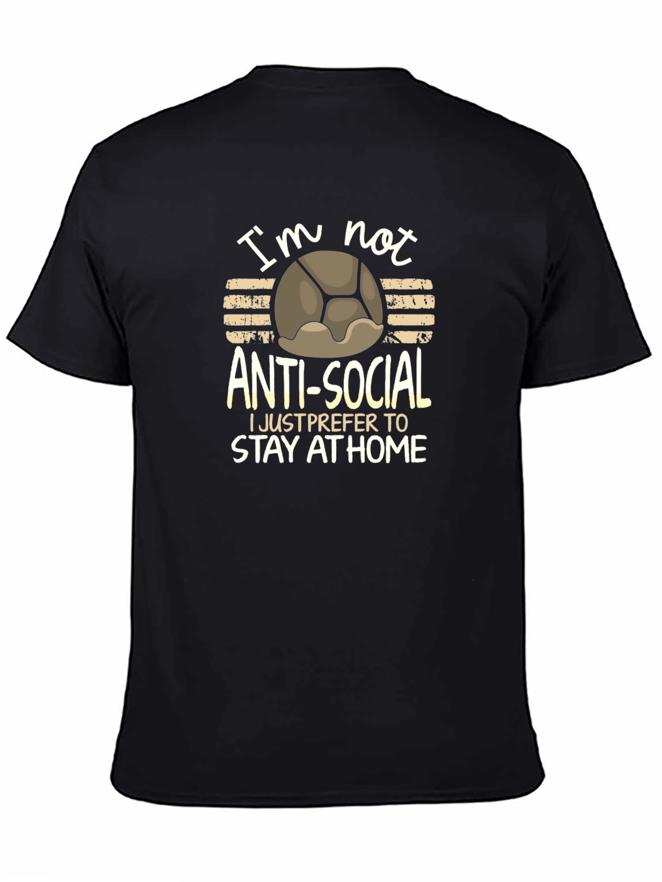 Black Anti-Social Stay at Home T-Shirt view 4