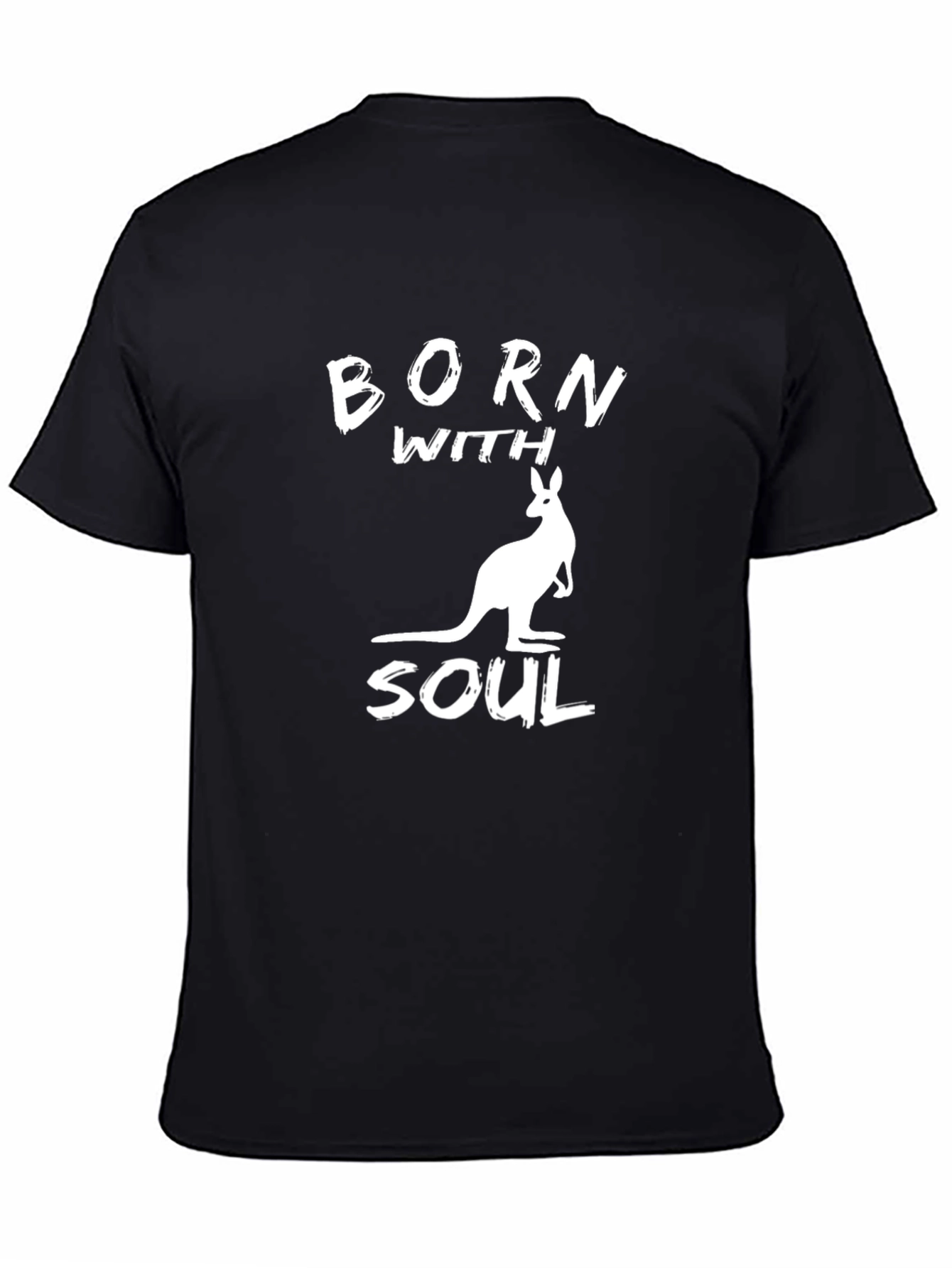 Black Born With Soul Kangaroo Graphic T-Shirt view 4