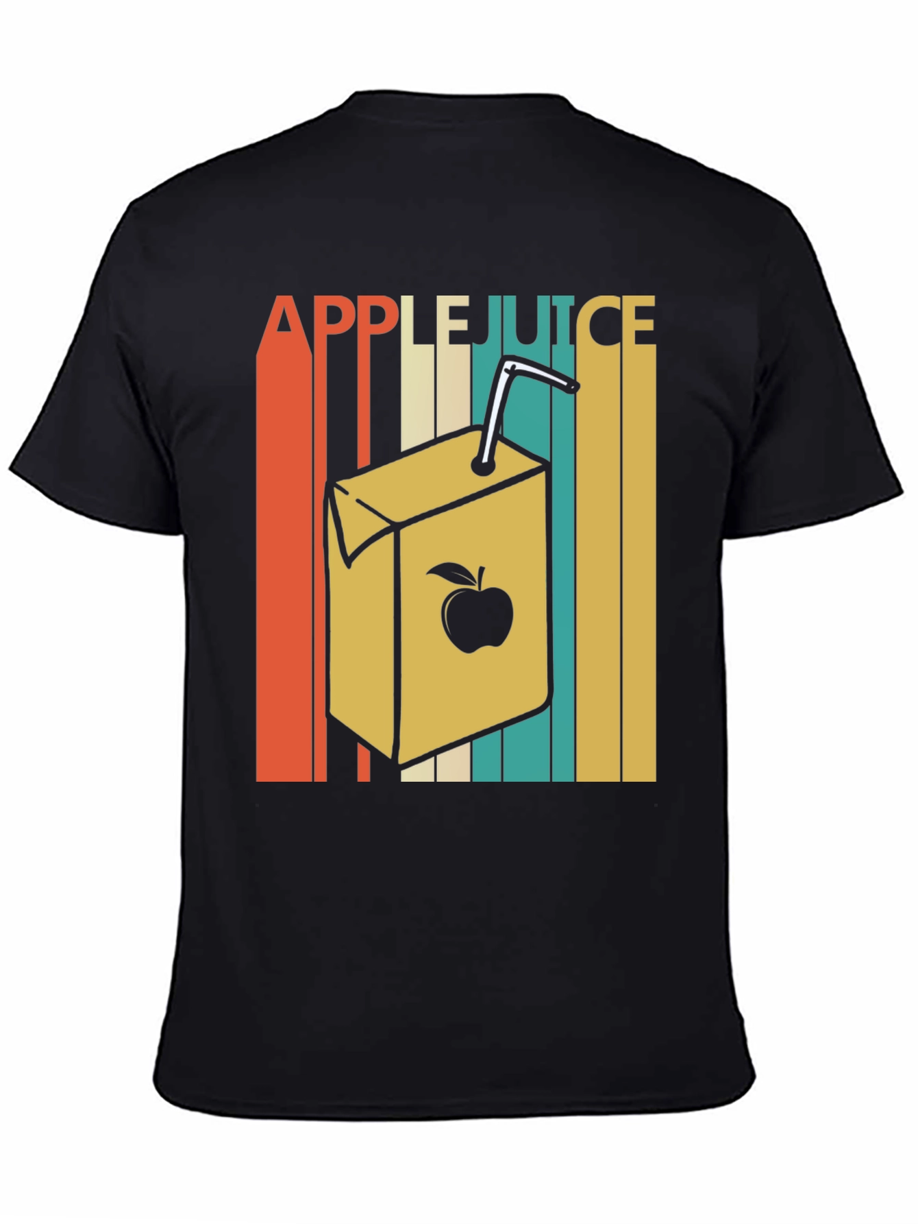 Black Retro Apple Juice T-Shirt view 4