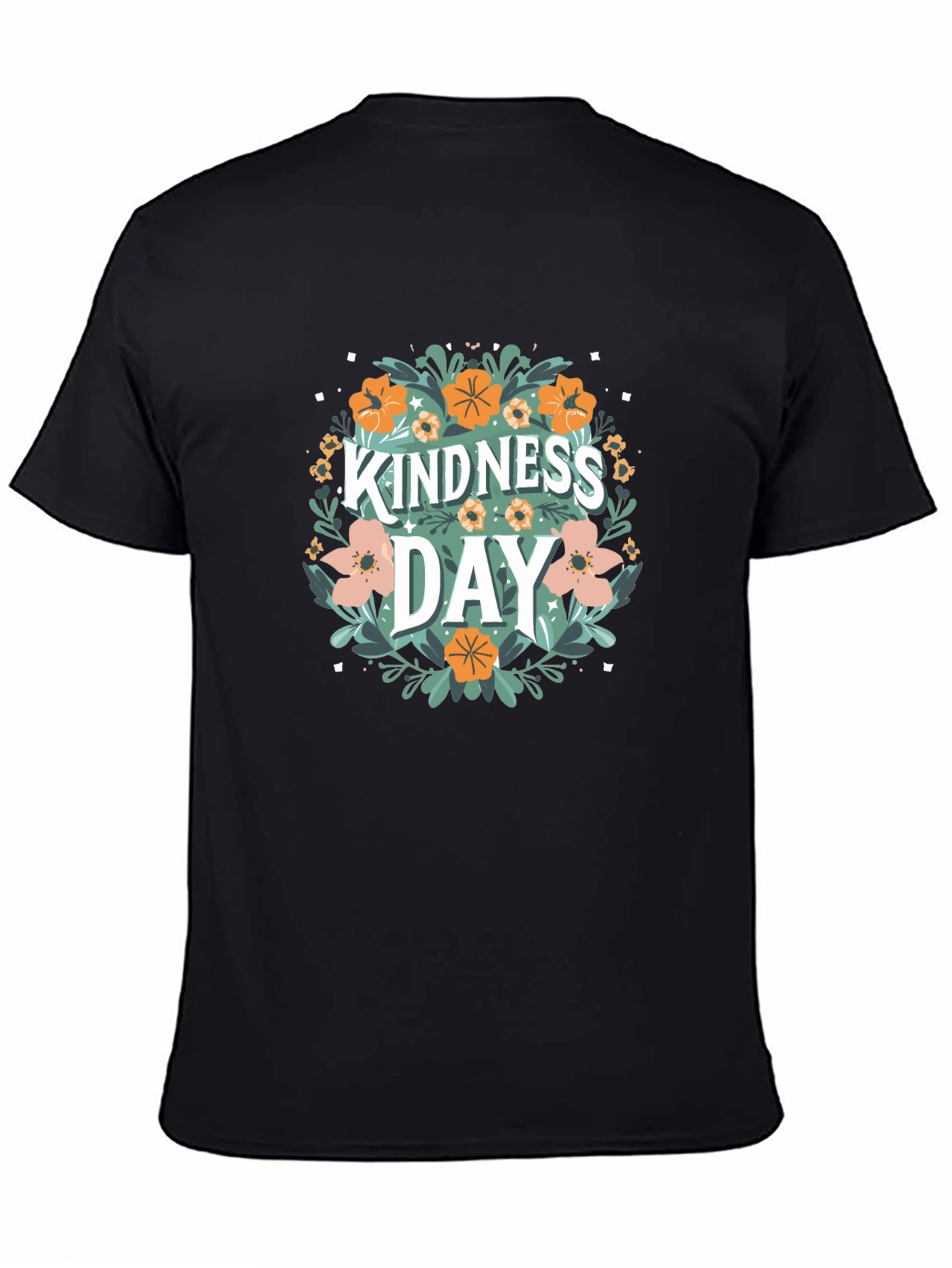 Black Kindness Day Floral T-Shirt view 4