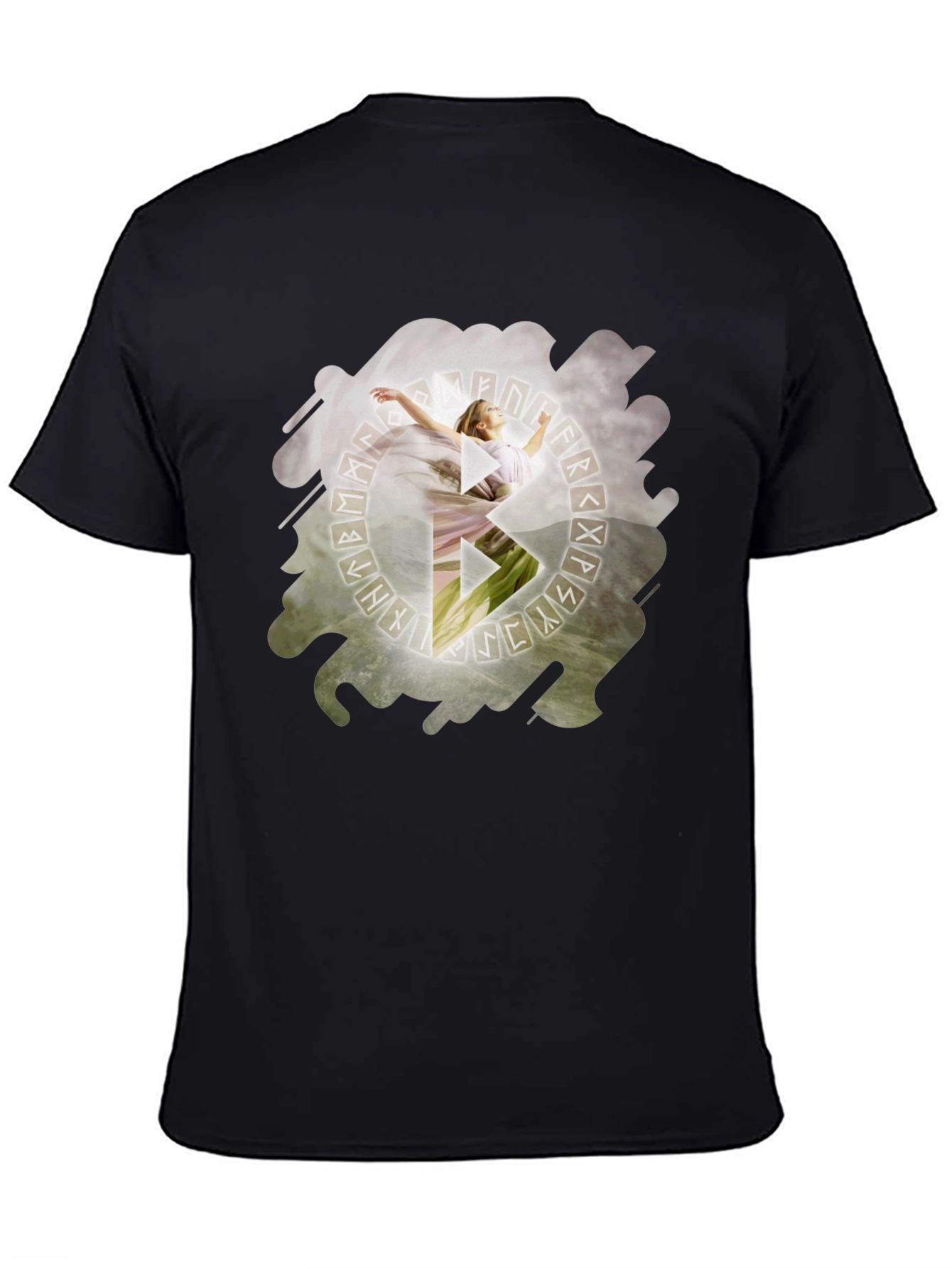 Black Mystic Rune Circle T-Shirt view 4