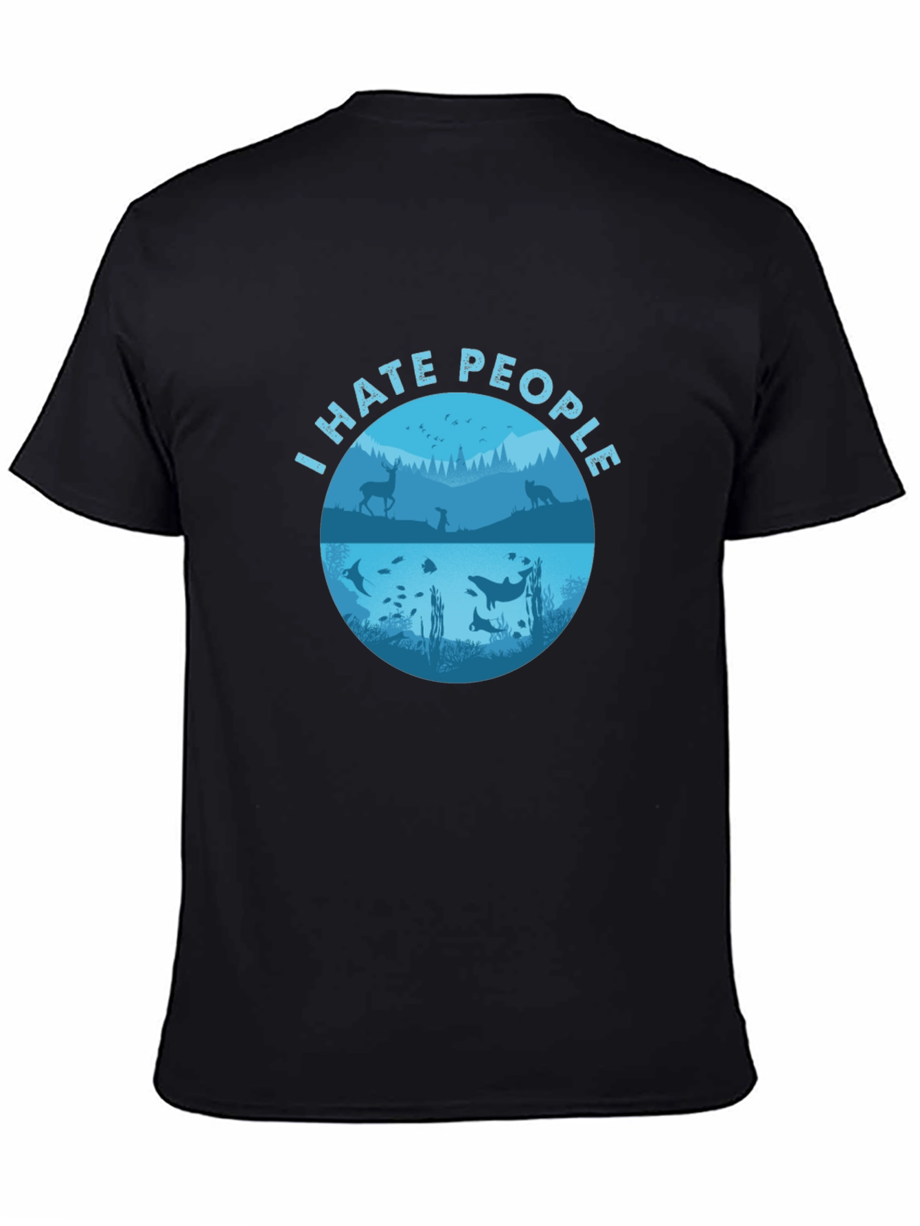 Black I Hate People Graphic T-Shirt - Nature Lover's Tee view 4