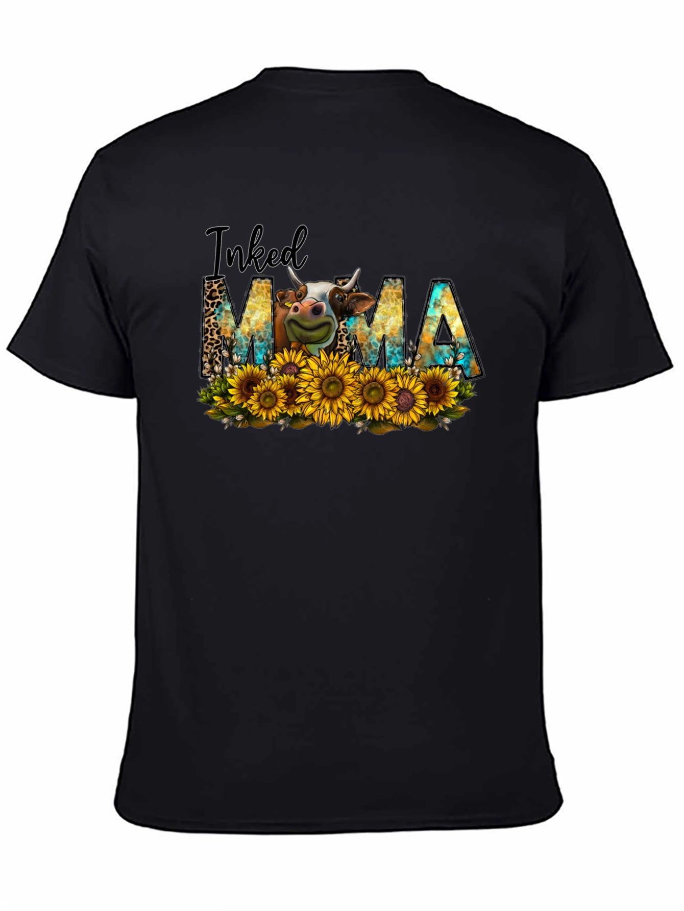 Inked Mama Cow Sunflower Graphic Tee - 4