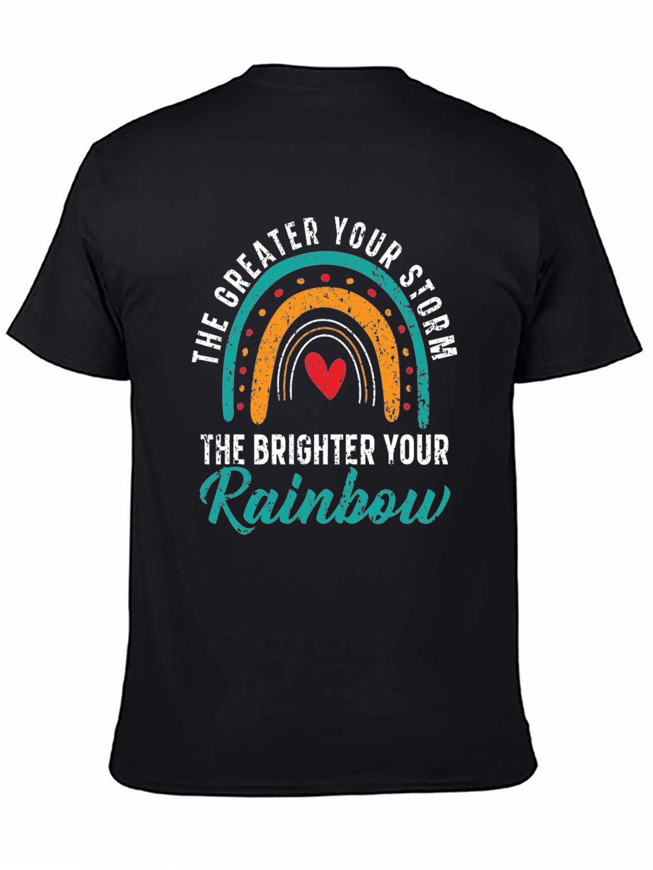 Black Inspirational Rainbow Graphic T-Shirt view 4