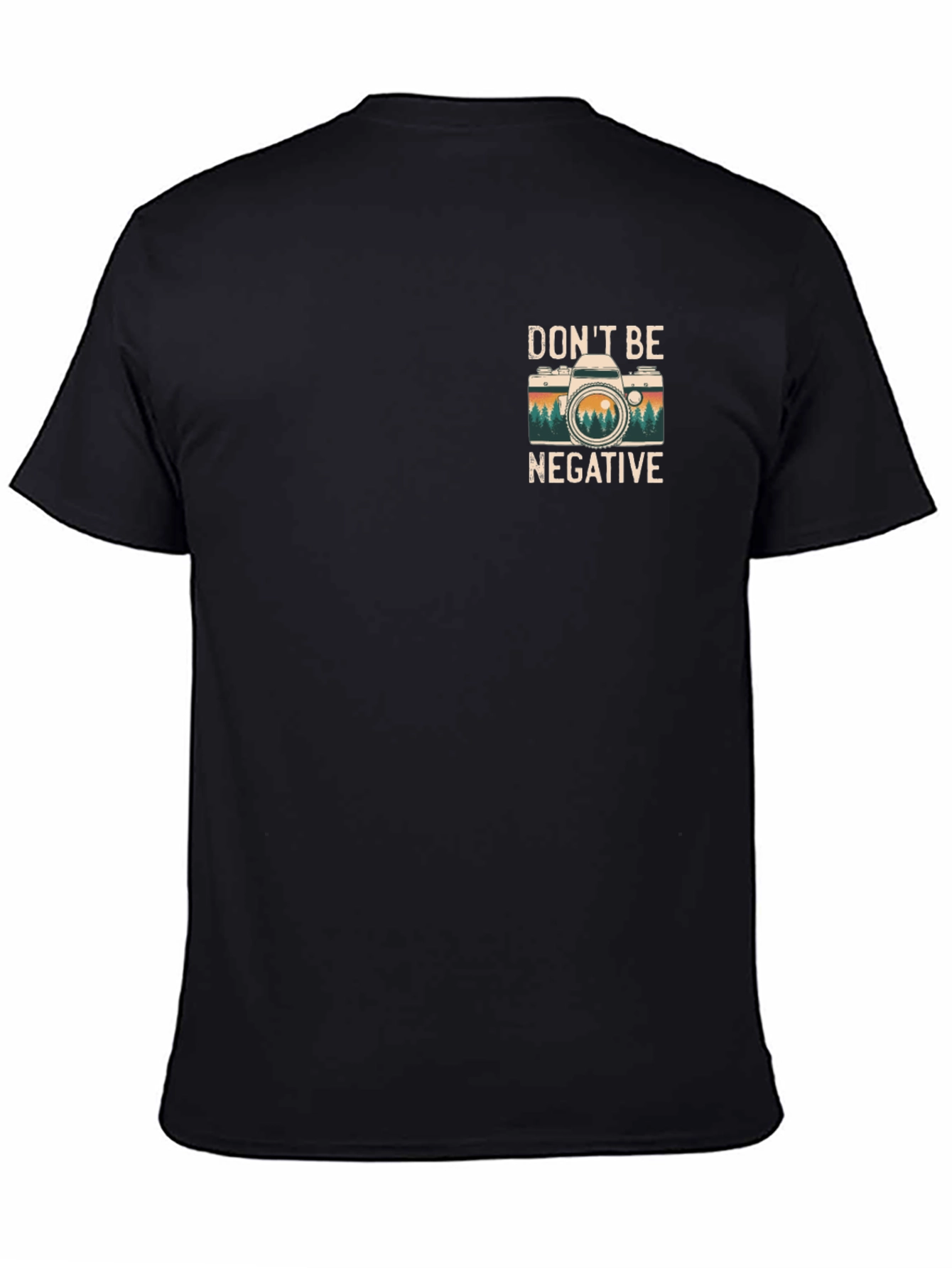 Black Don't Be Negative Camera T-Shirt view 4