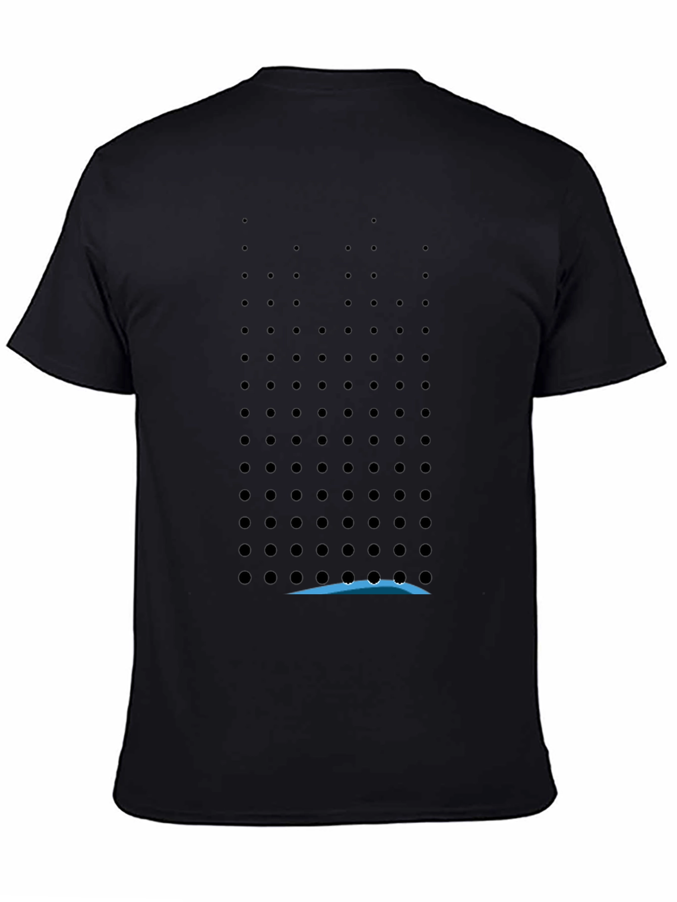 Black Modern Black T-Shirt with Geometric Dot Pattern view 4