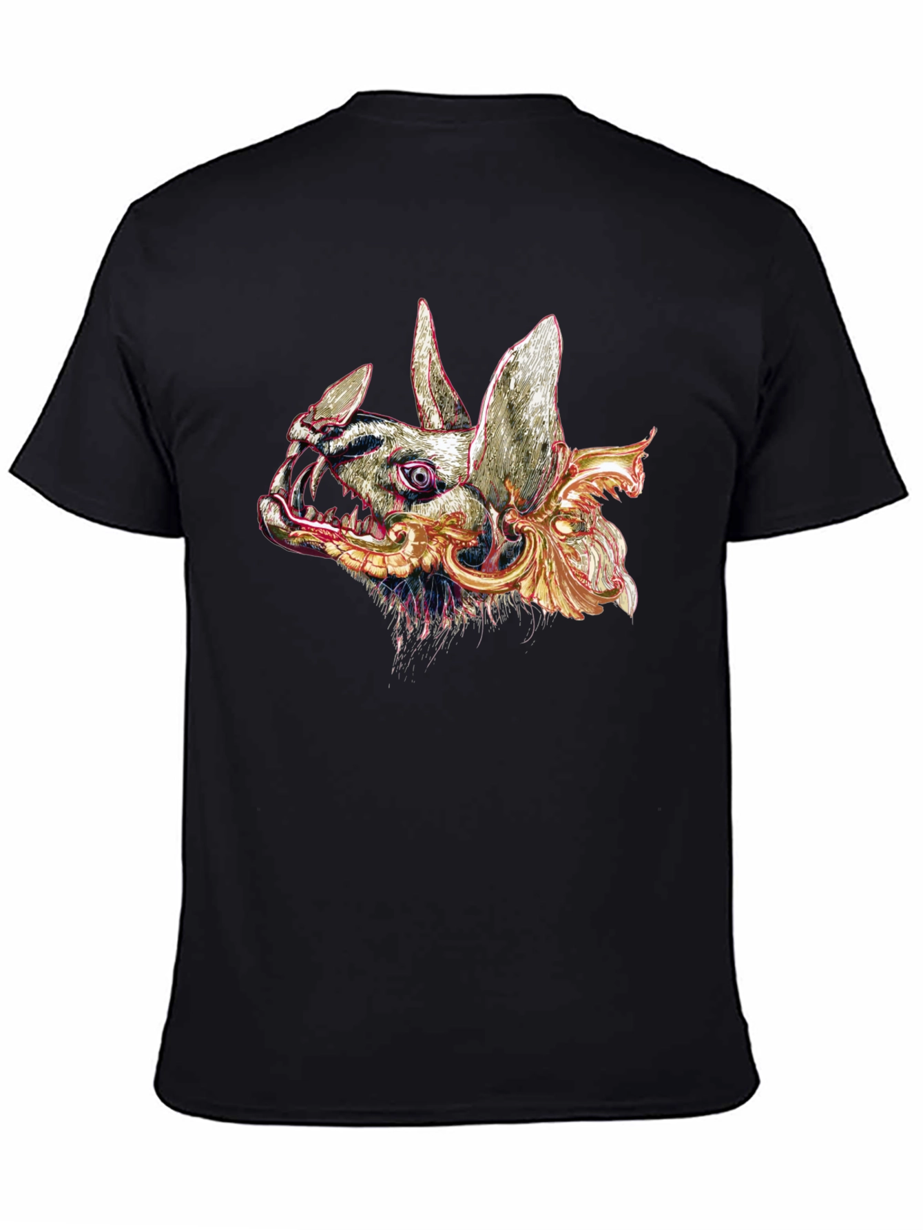 Black Graphic Bat T-Shirt - Black view 4