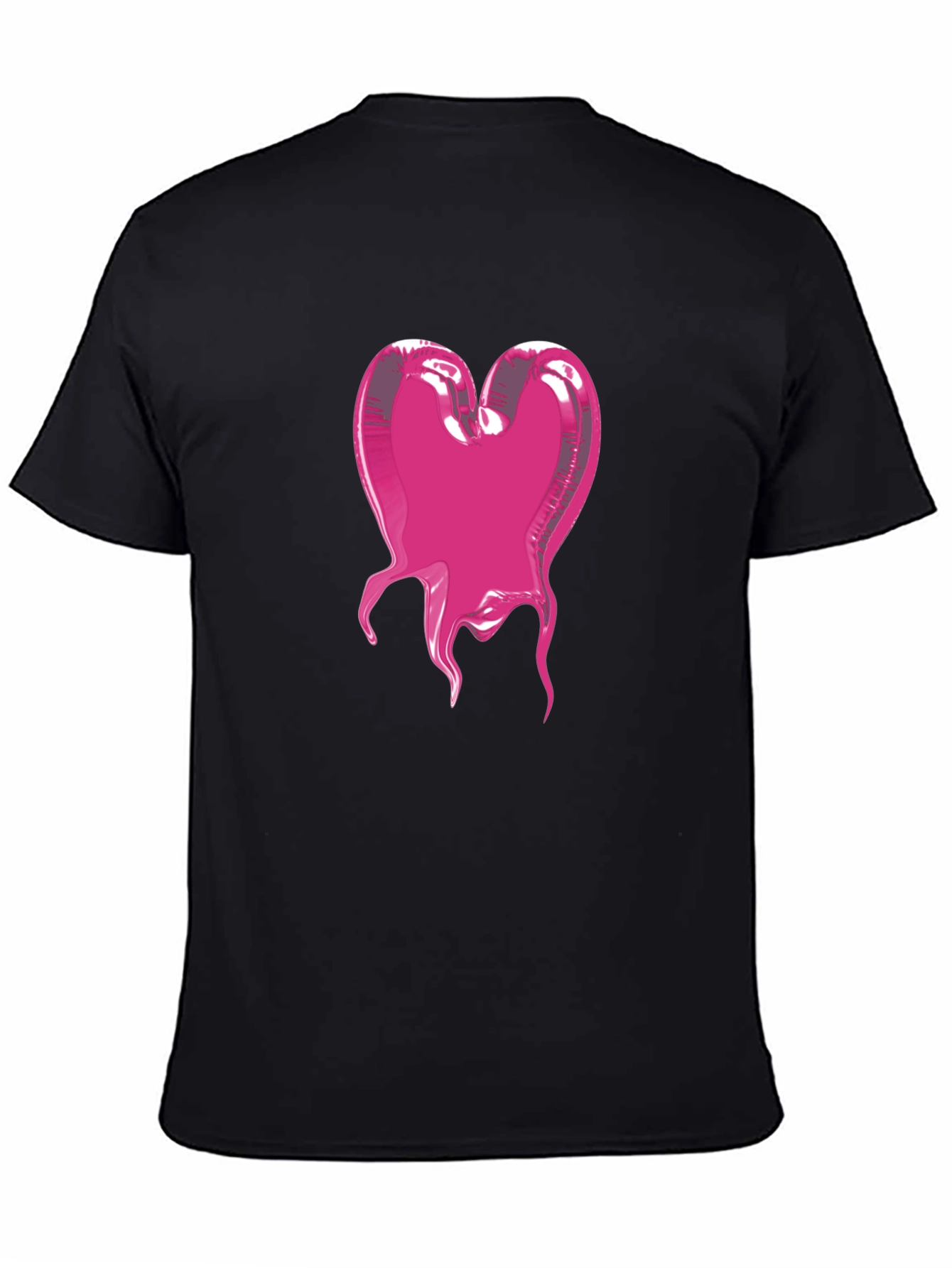 Black Heart Blob Graphic Tee - Modern Black T-Shirt view 4