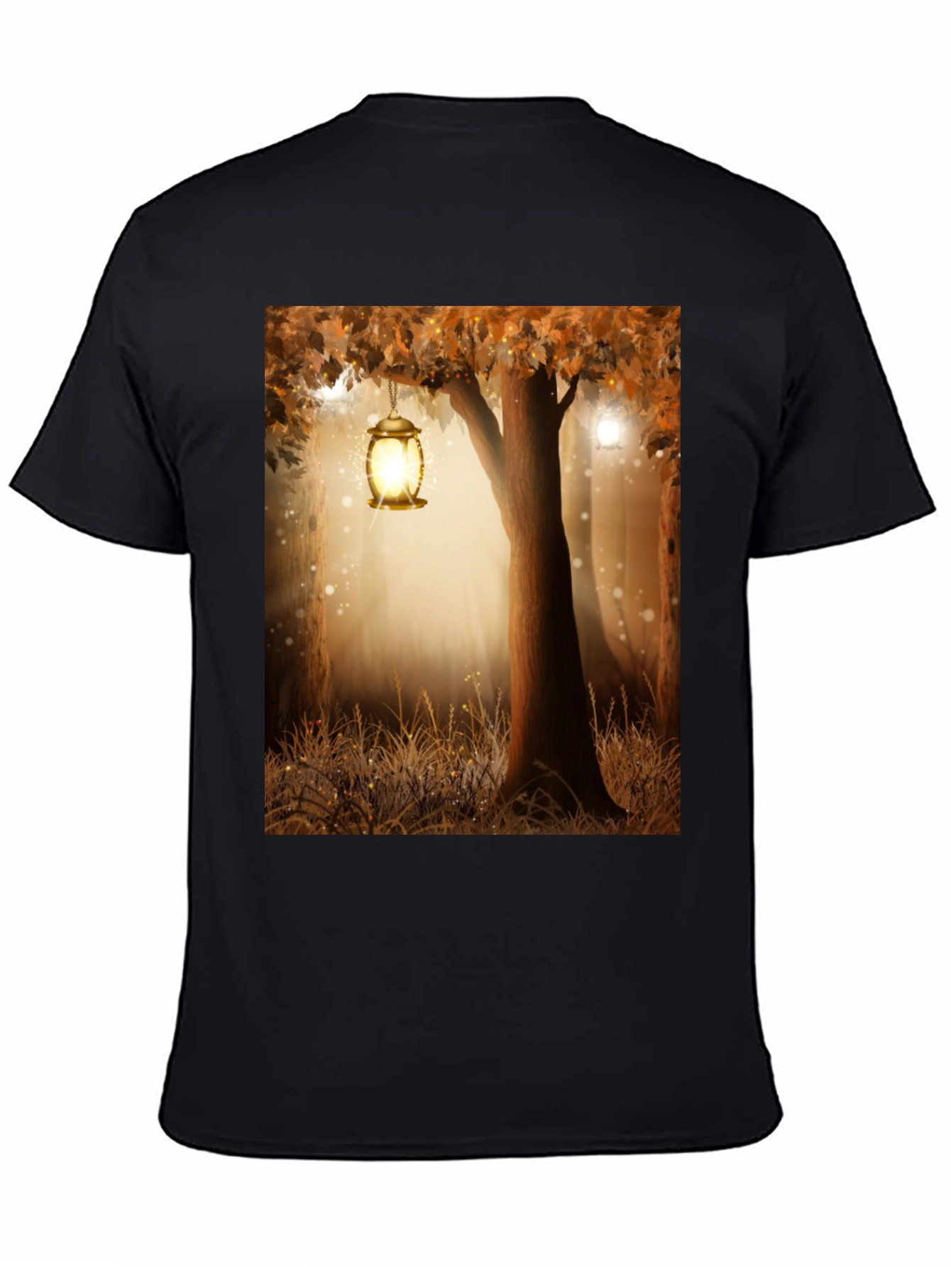 Black Enchanted Forest Lantern Black Tee view 4