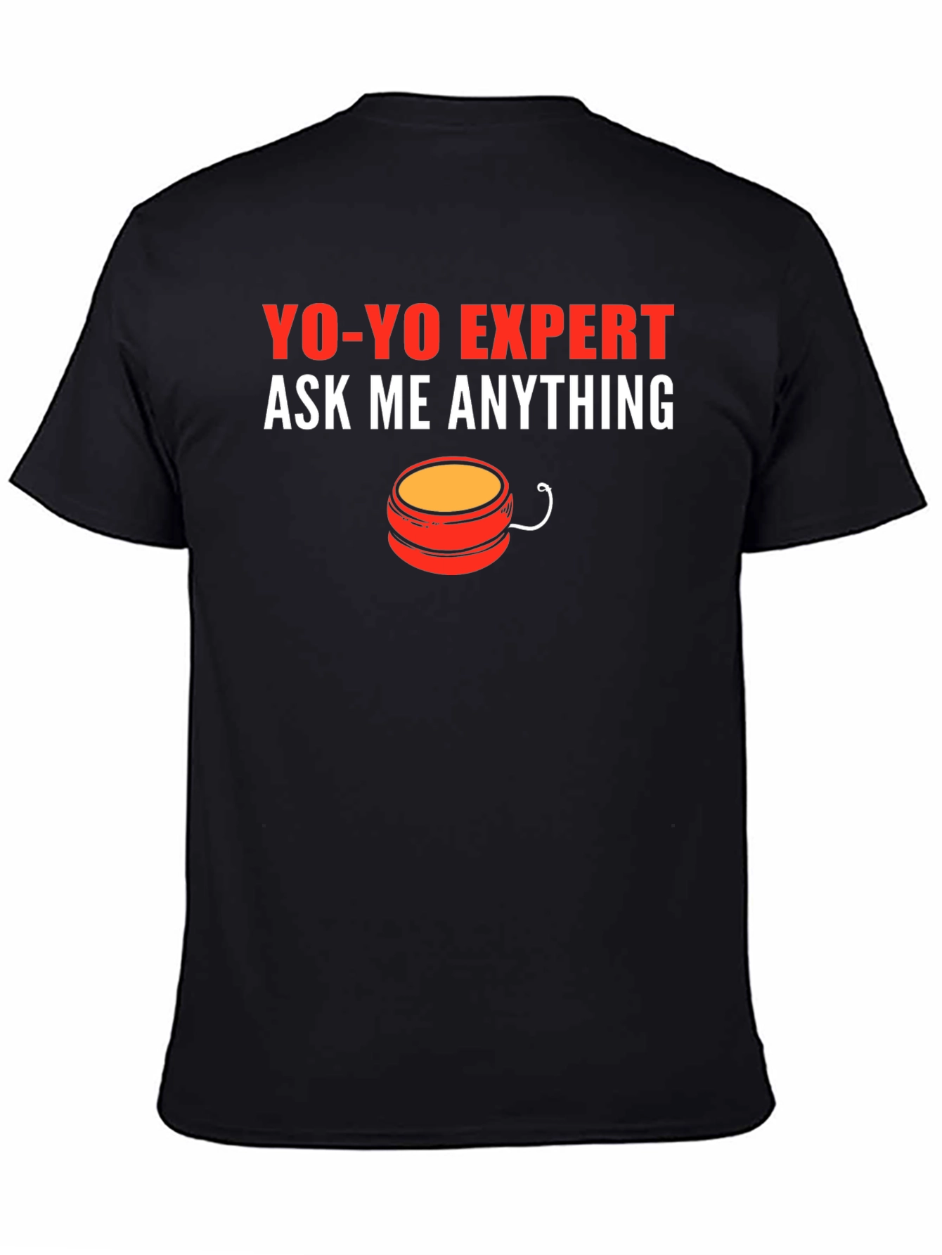 Black Yo-Yo Expert T-Shirt: Funny Ask Me Anything Design view 4