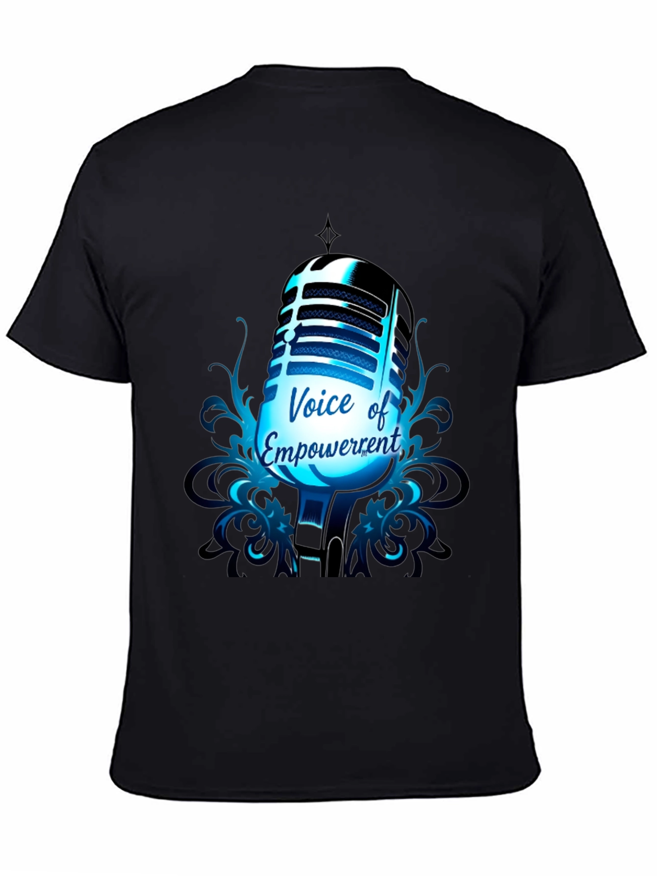 Black Voice of Empowerment T-Shirt: Retro Microphone Graphic Tee view 4
