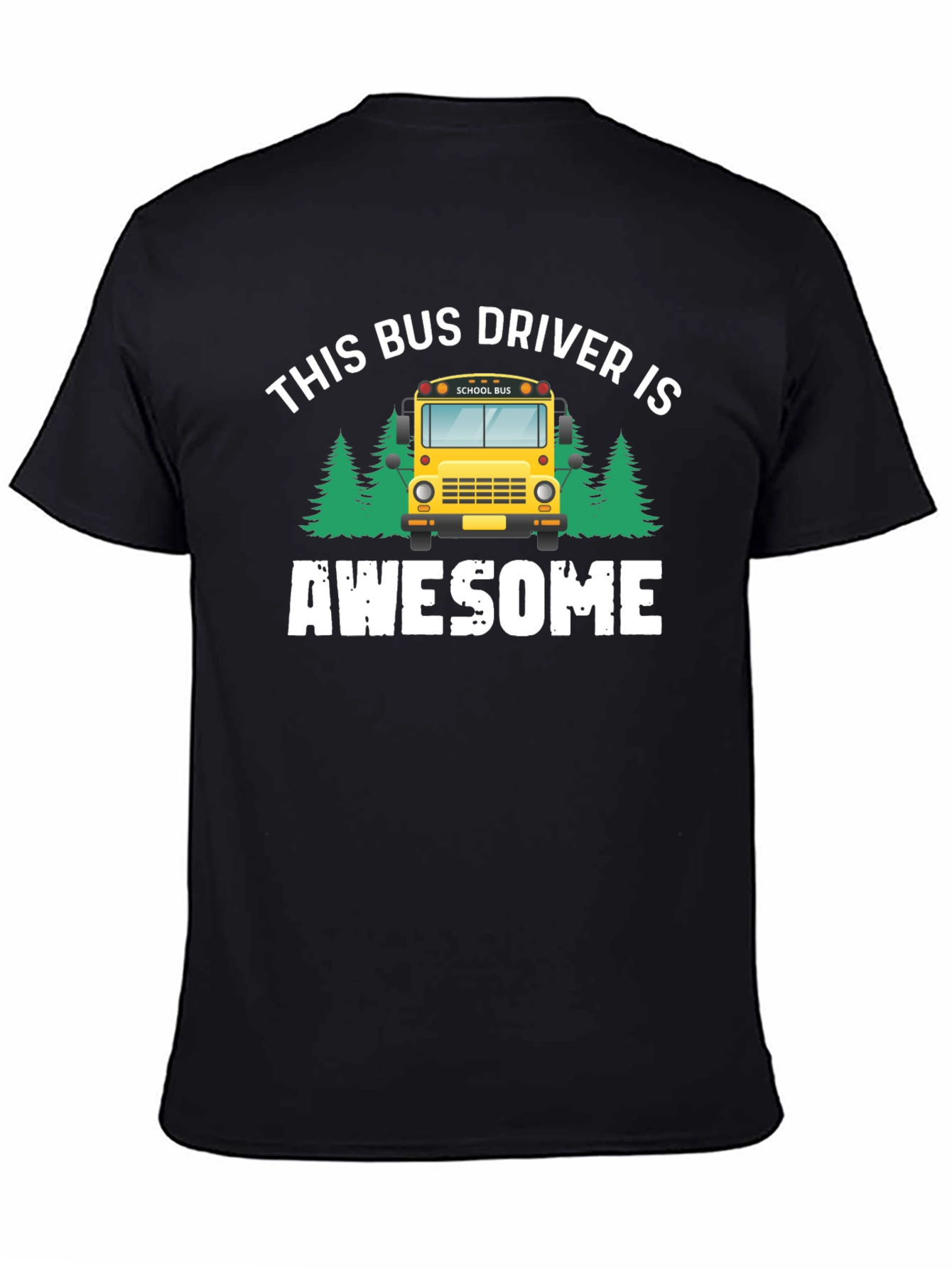 Black Awesome Bus Driver Graphic T-Shirt view 4