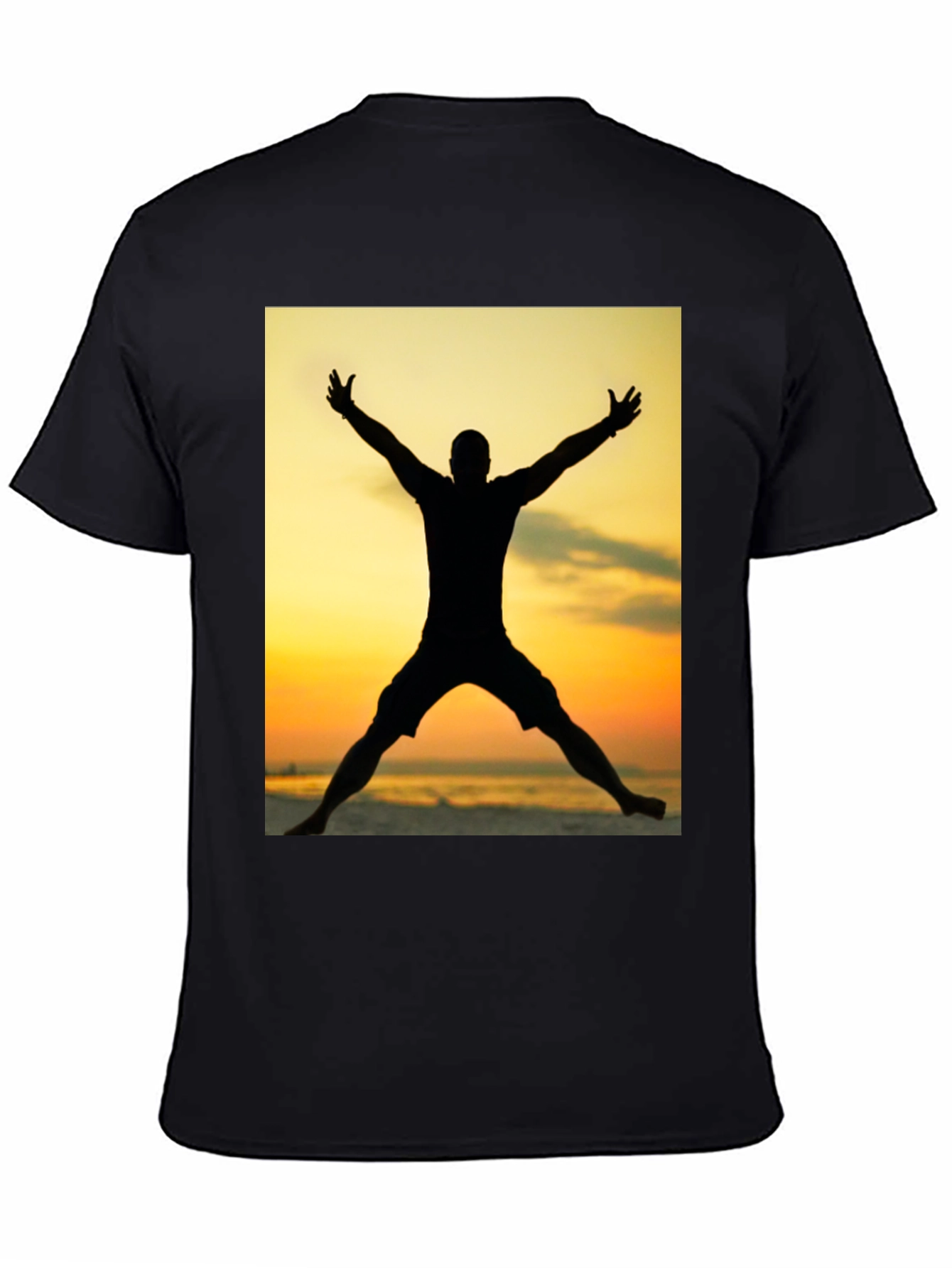 Black Silhouette Sunset Graphic Tee - Black view 4