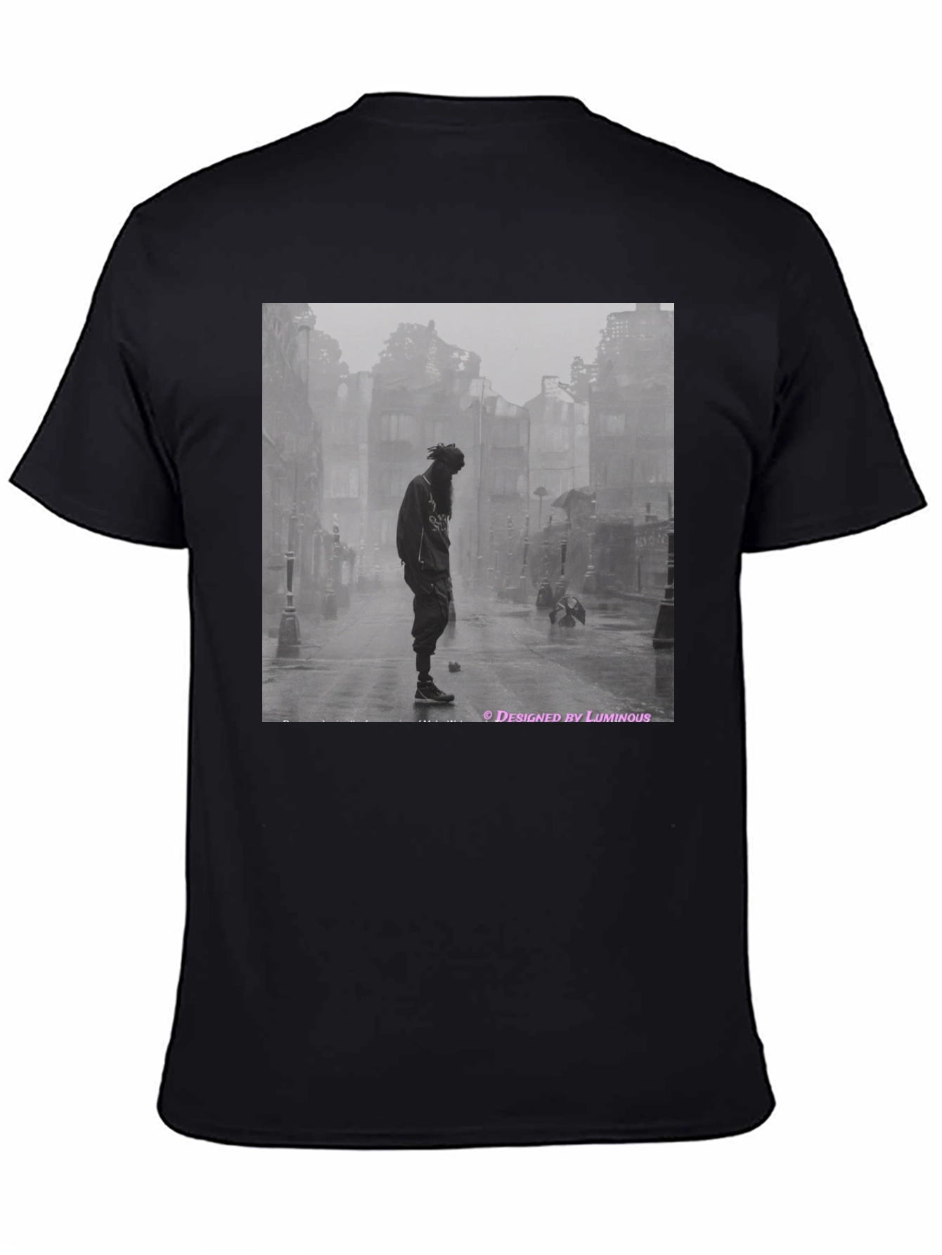 Black Urban Dread T-Shirt - Luminous Design view 4