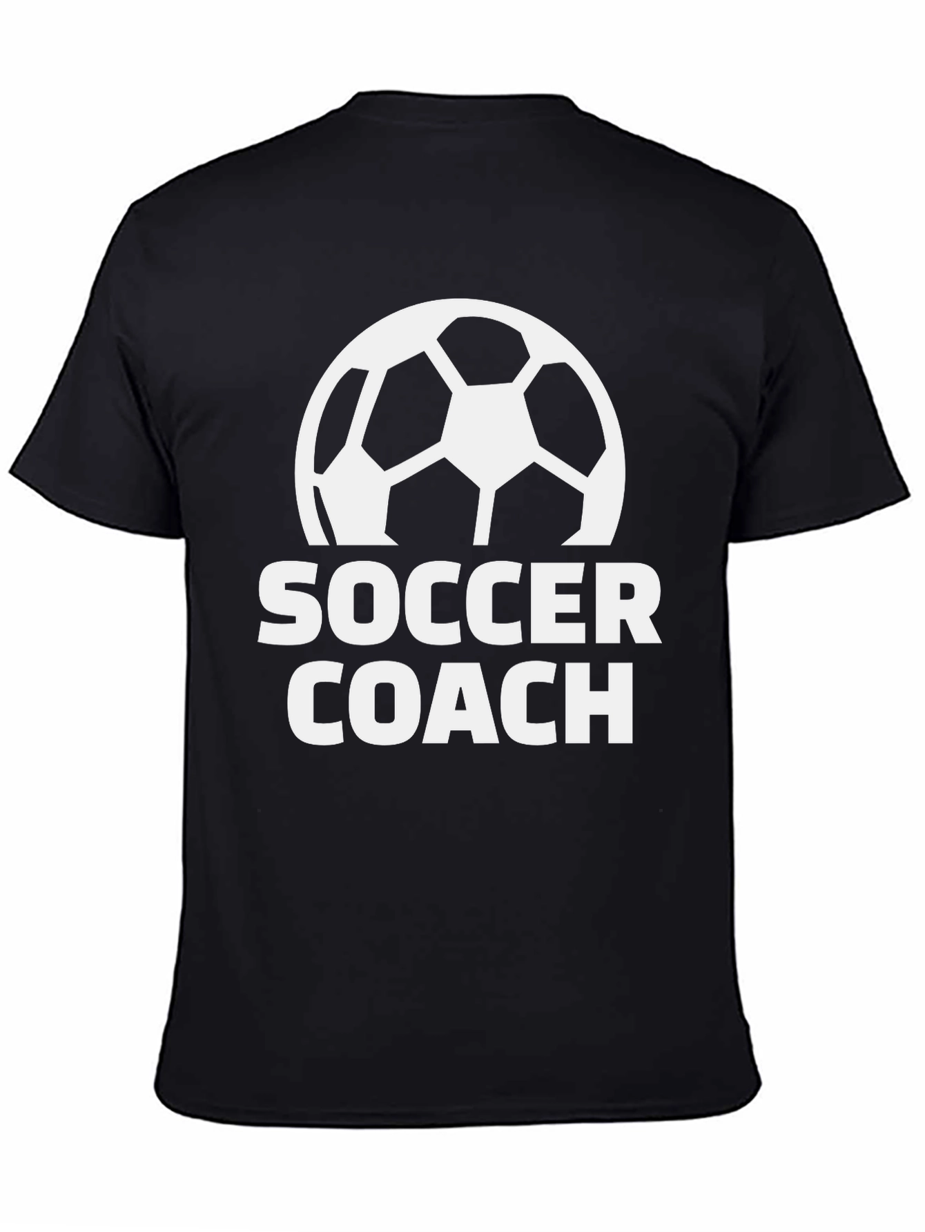 Black Soccer Coach Black T-Shirt view 4