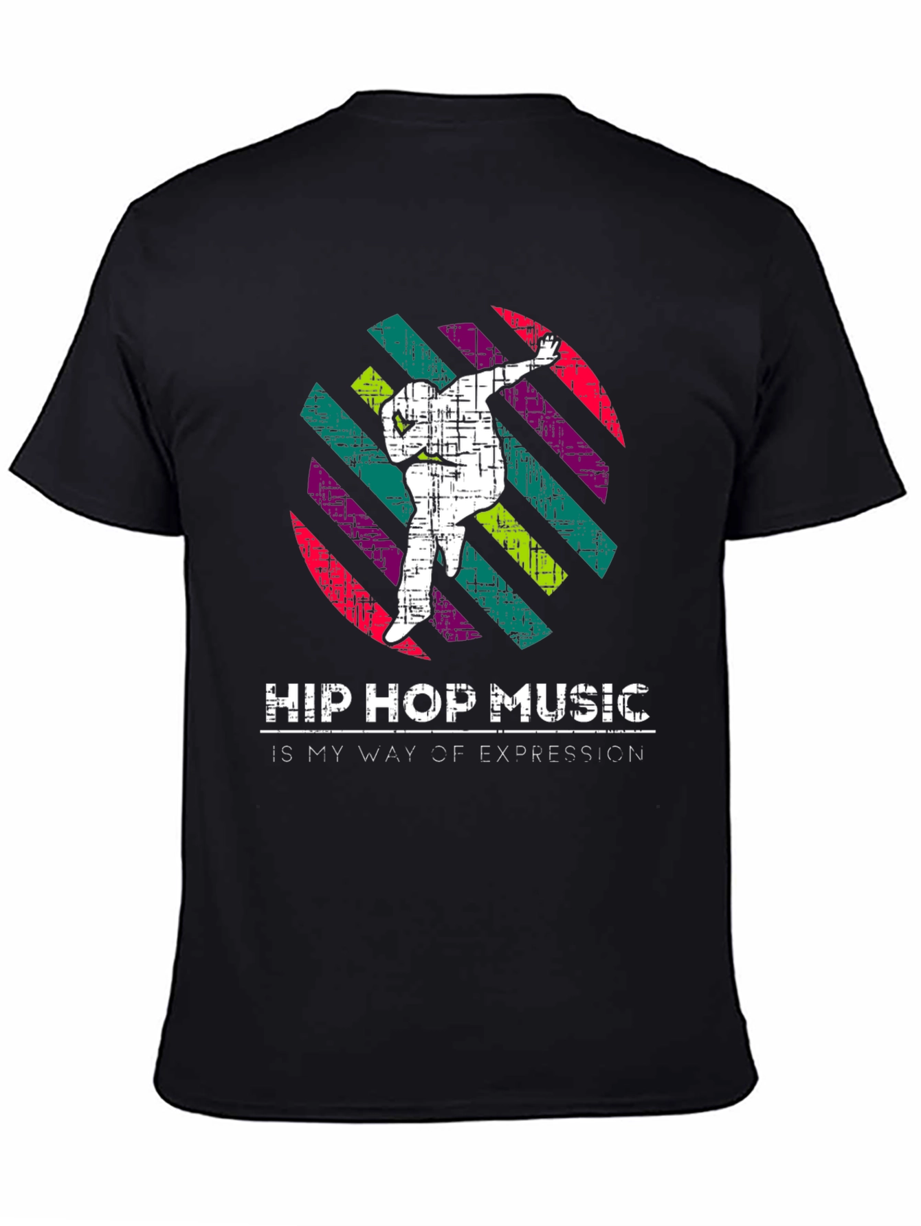 Black Hip Hop Music Expression Tee view 4