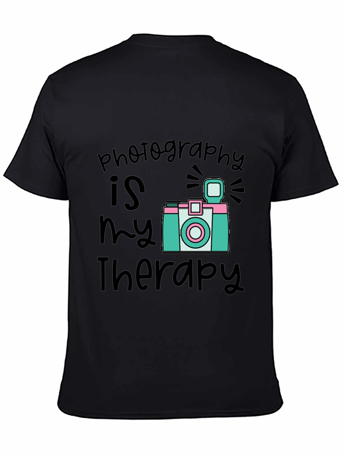 Black Photography is My Therapy Black T-Shirt view 4