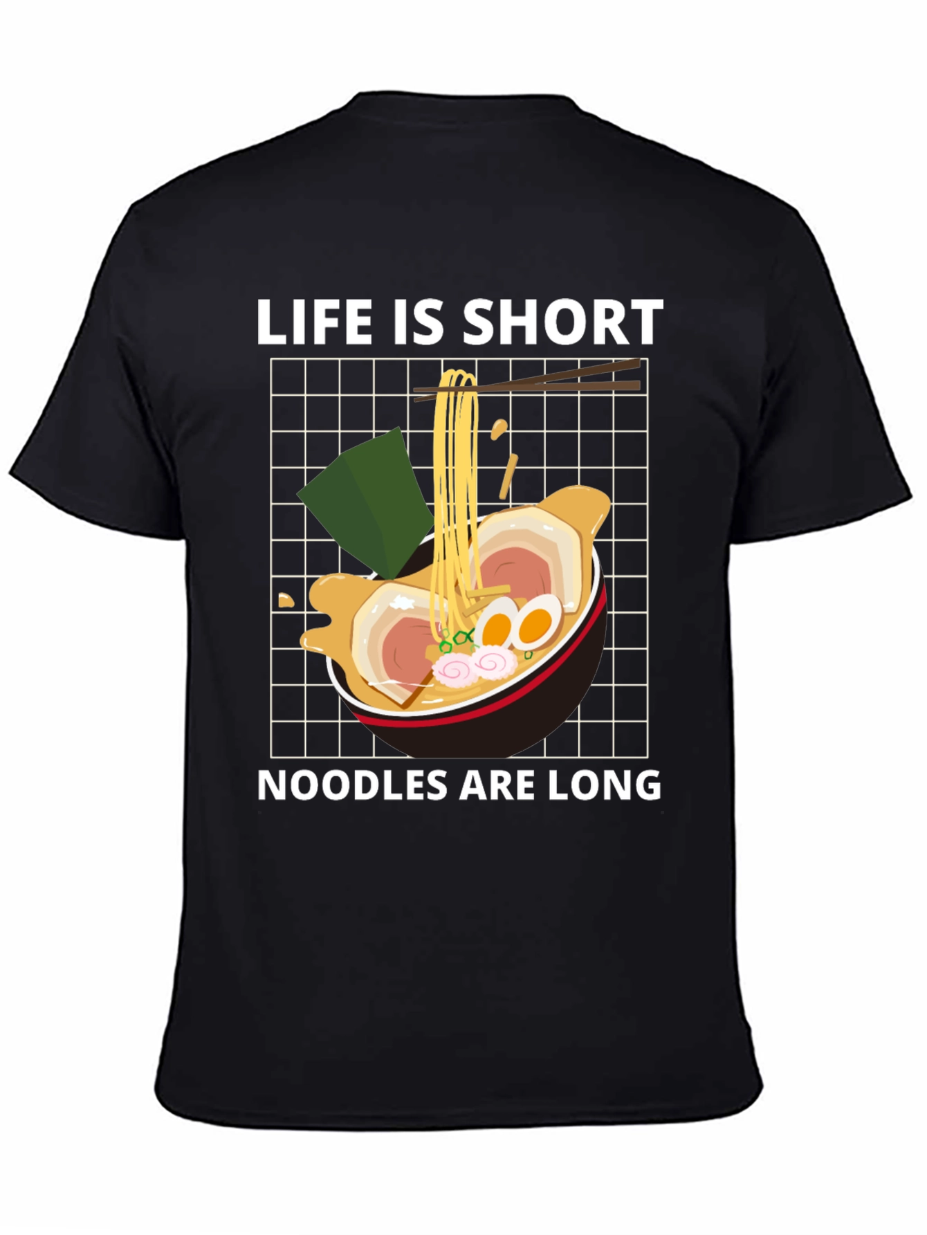 Black Ramen Lover Graphic Tee - Life is Short, Noodles are Long view 4