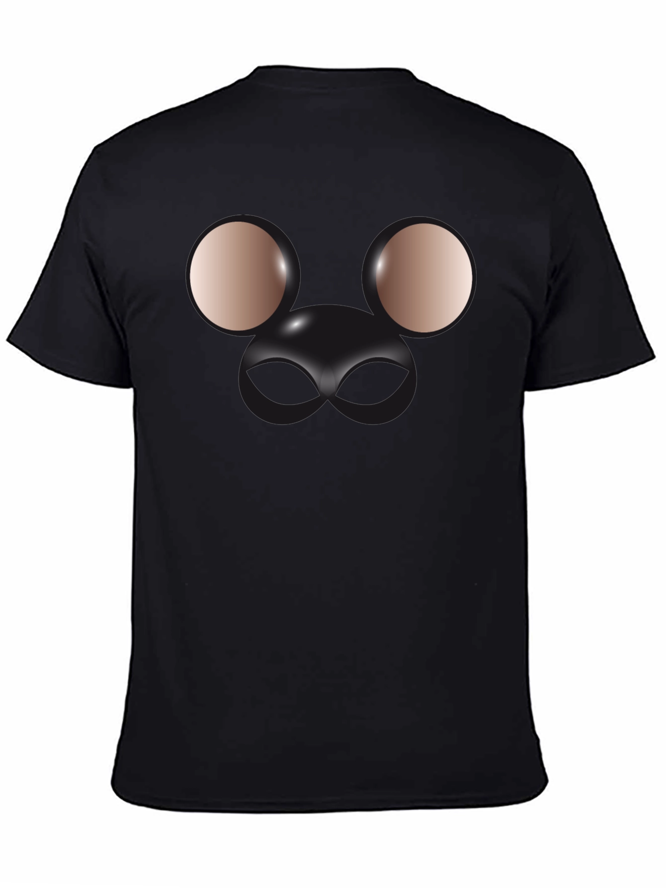 Black Funny Face T-Shirt - Unique Graphic Tee view 4