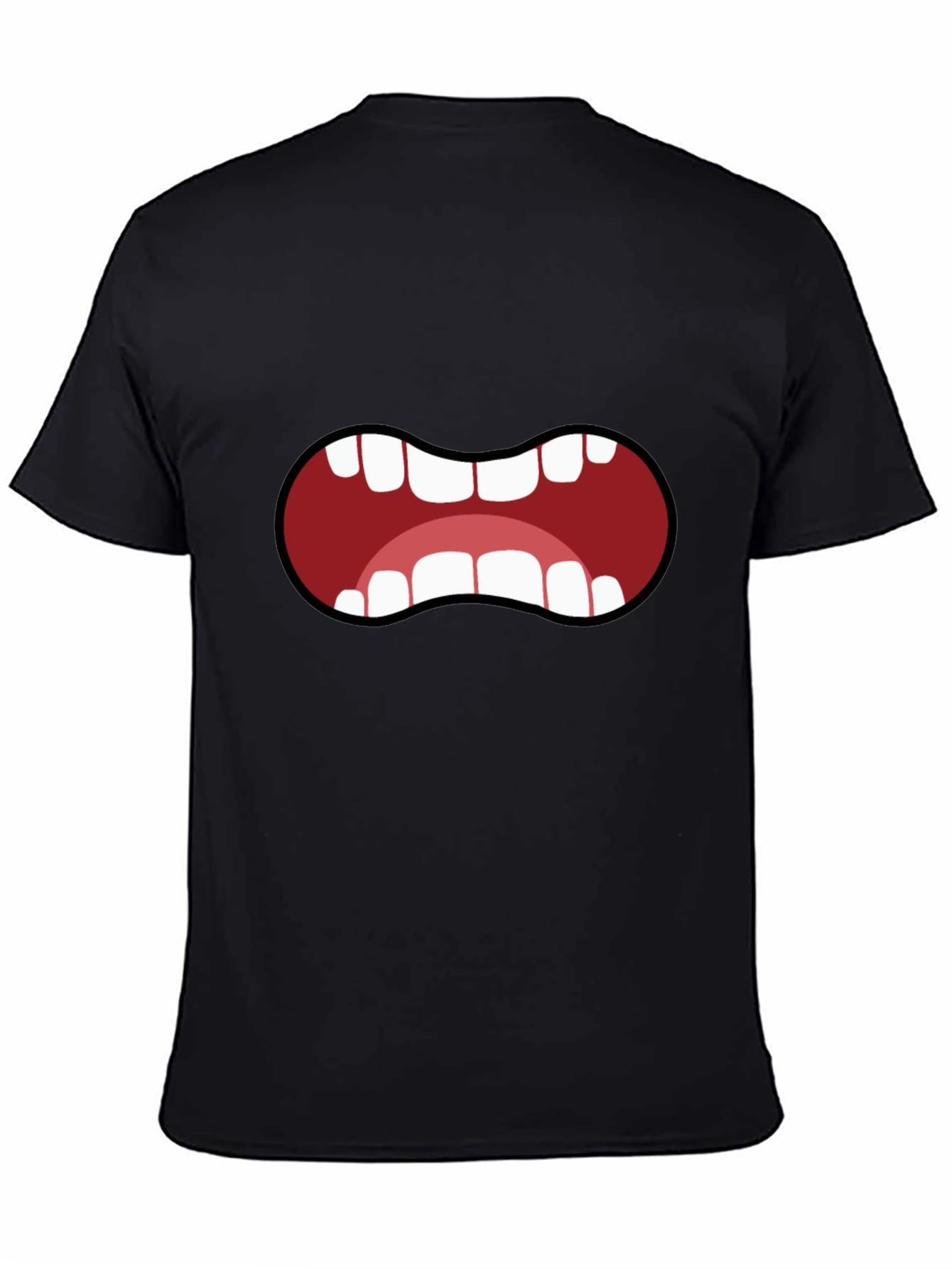 Black Cartoon Mouth T-Shirt - Funny Graphic Tee view 4