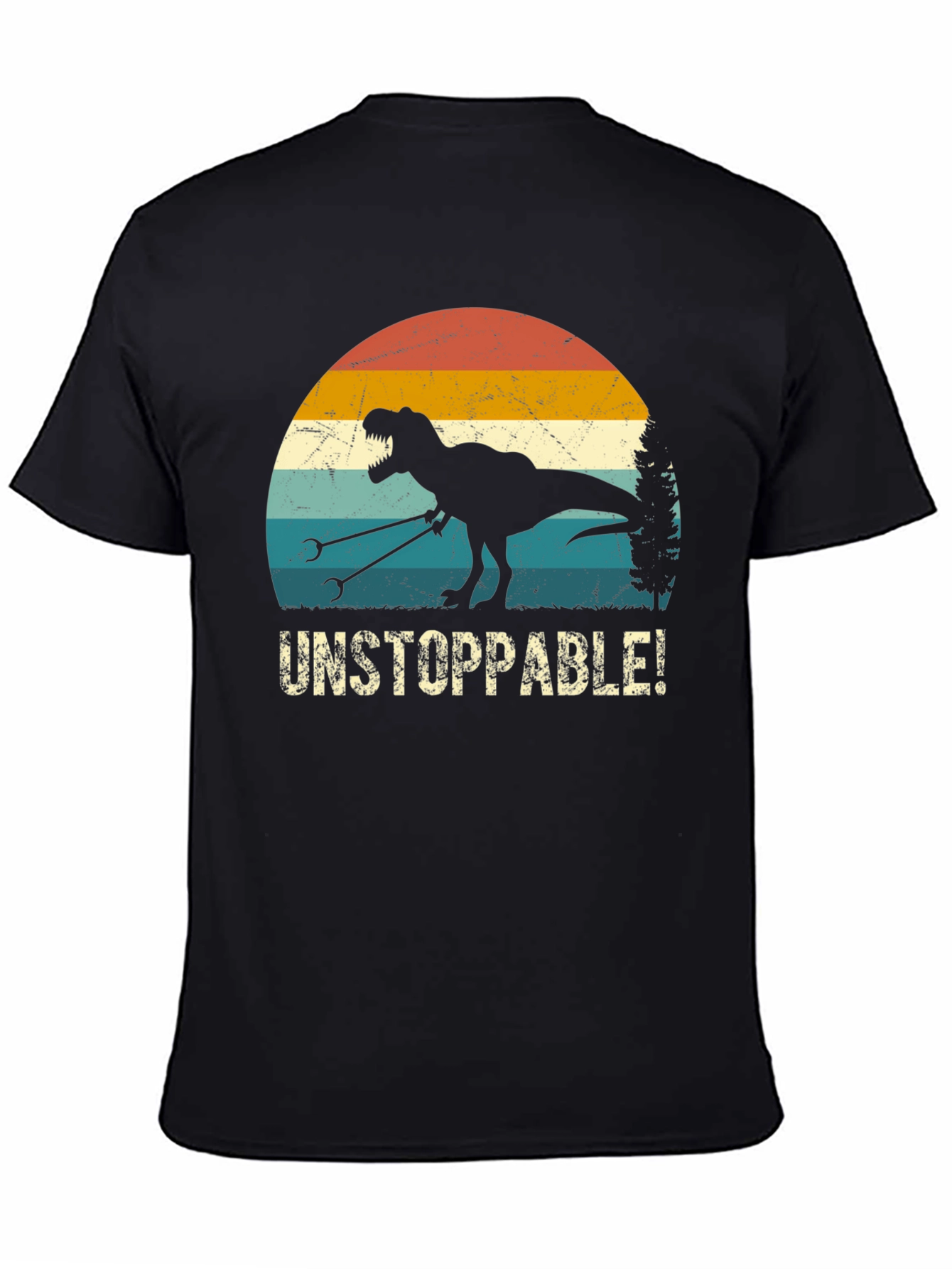 Black Unstoppable Dino T-Shirt view 4