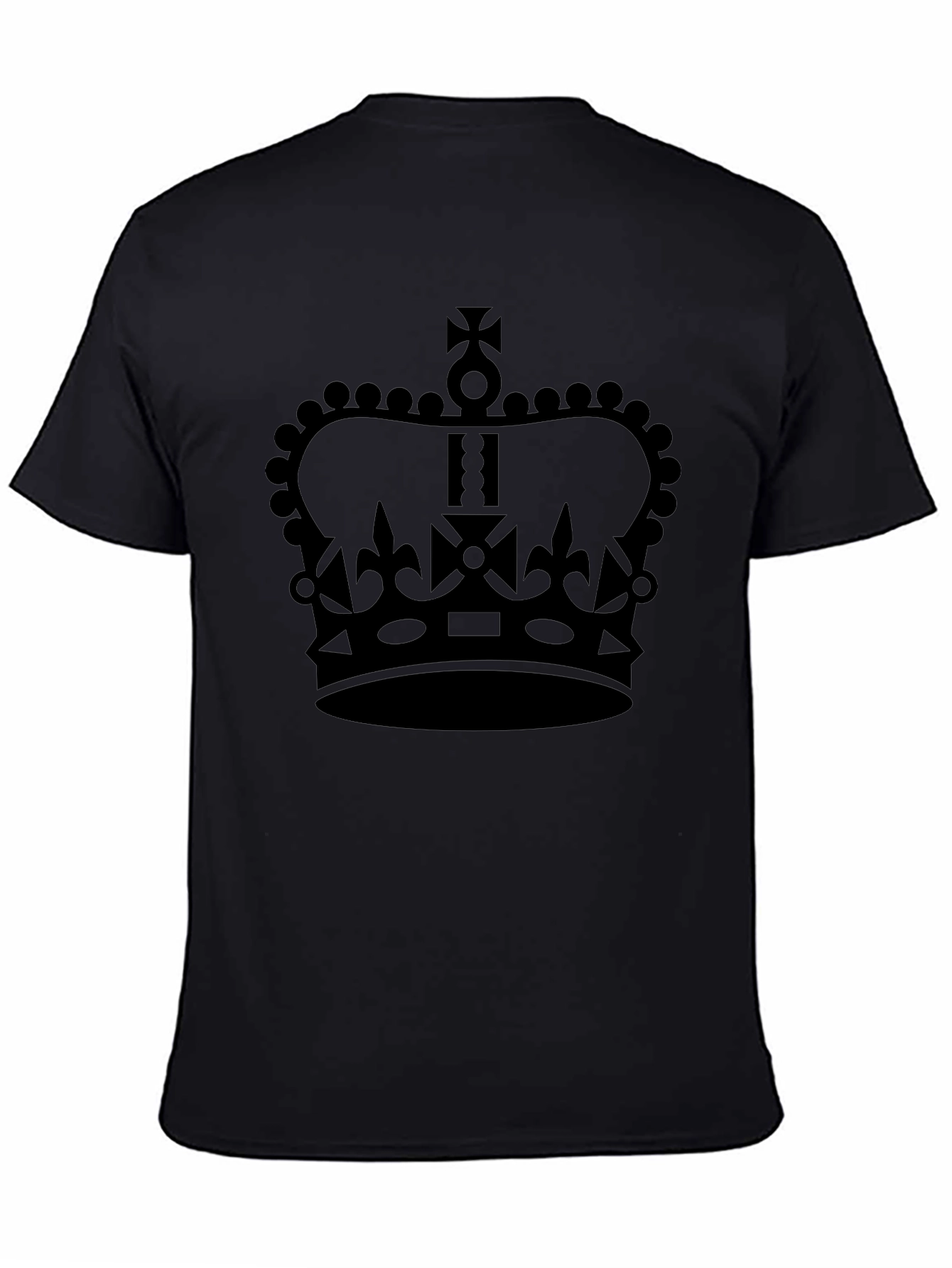 Black Crown Graphic Black Tee - Stylish Men's T-Shirt view 4