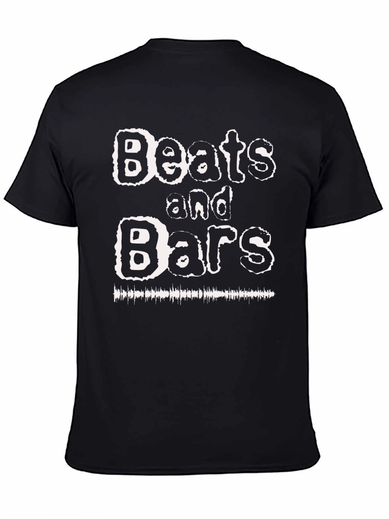 Black Beats and Bars Graphic Print Black T-Shirt view 4