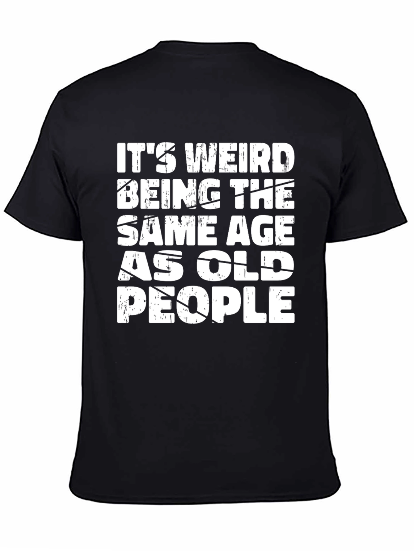 Black Funny "Old People" Graphic Tee view 4