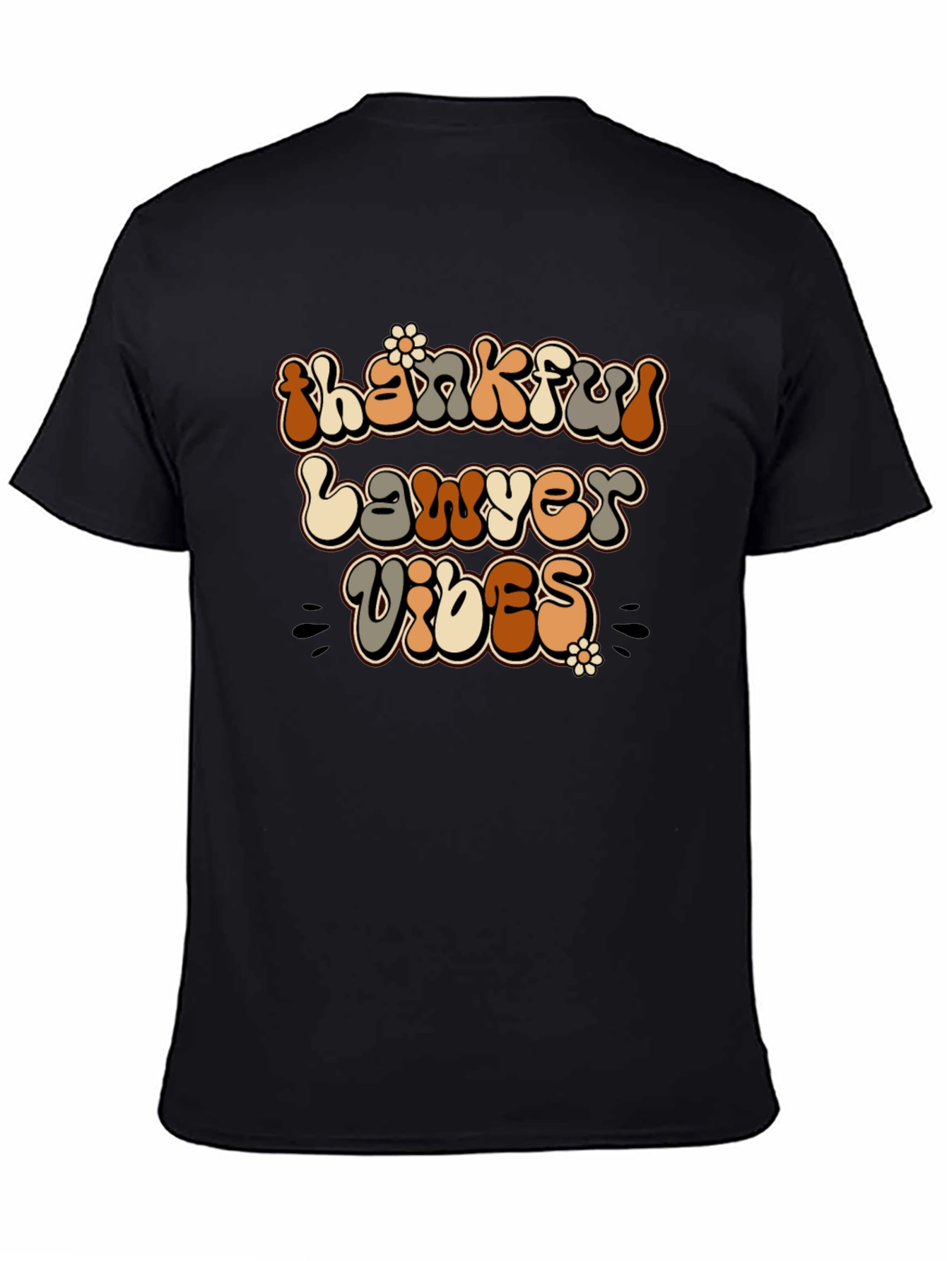 Black Thankful Lawyer Vibes Retro T-Shirt view 4