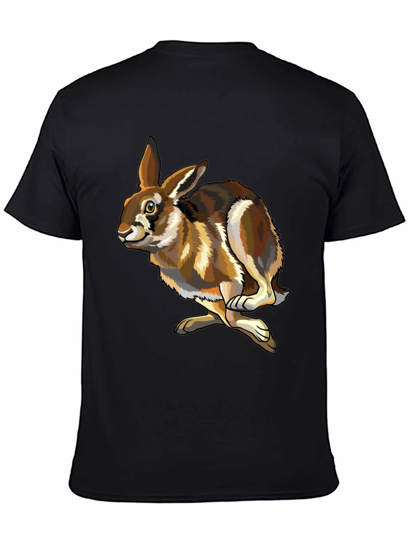 Black Hare Graphic Tee - Black Cotton T-Shirt view 4