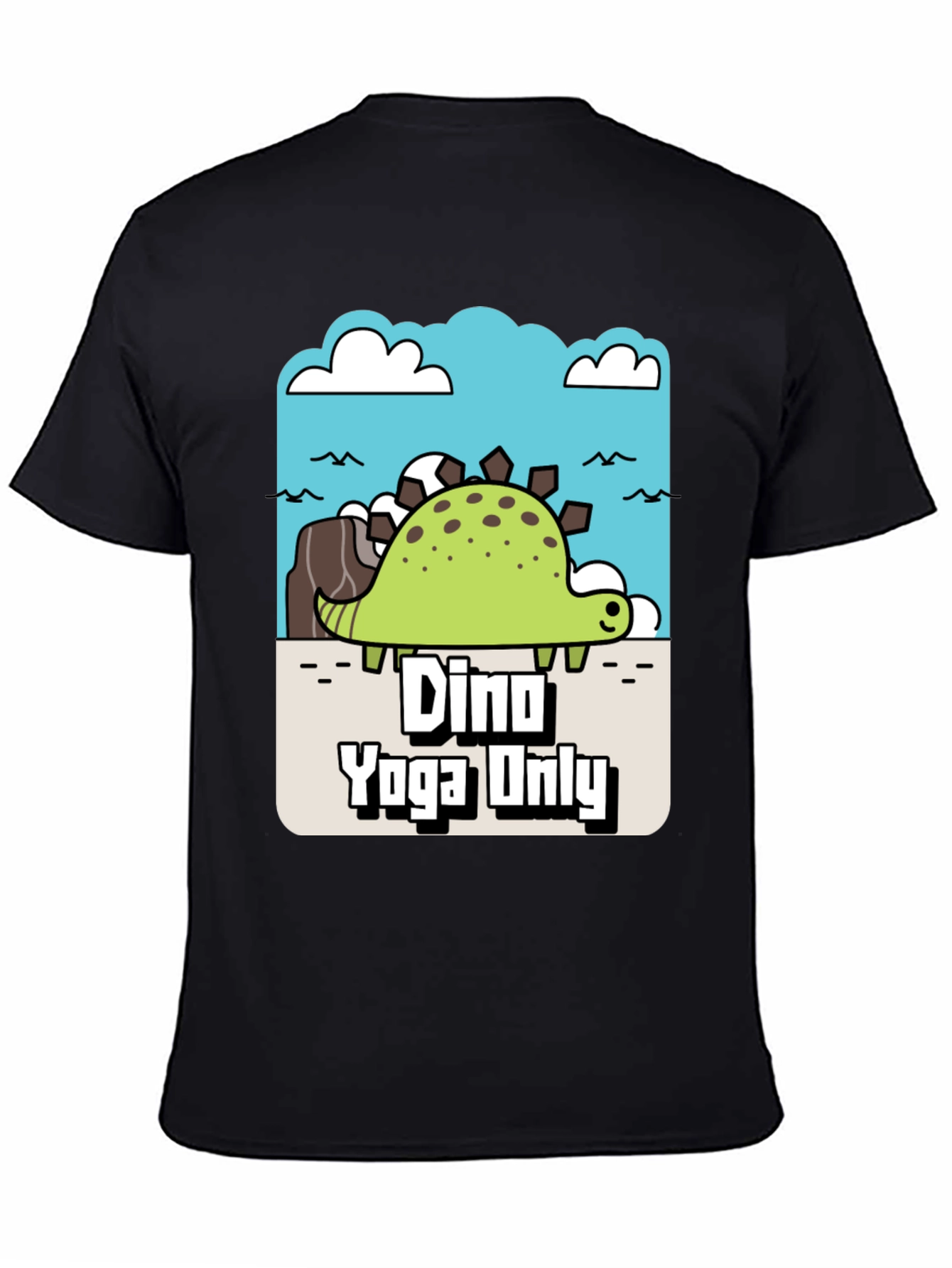 Black Dino Yoga Only Graphic Tee view 4