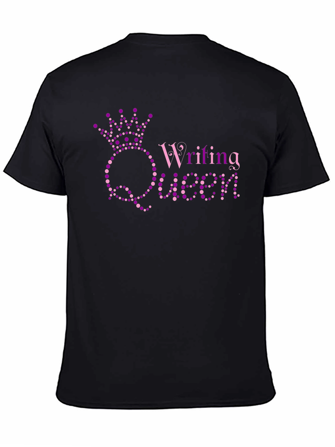 Black Writing Queen Black T-Shirt view 4
