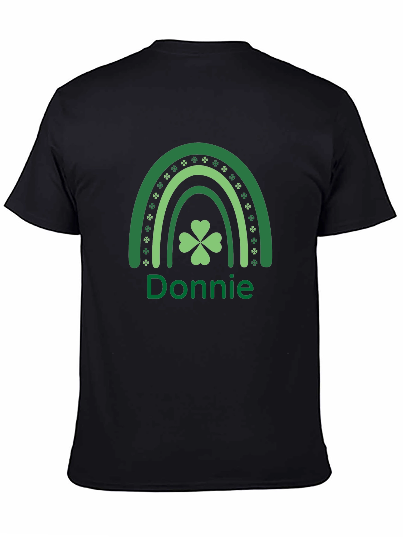 Black Donnie Shamrock Rainbow T-Shirt view 4