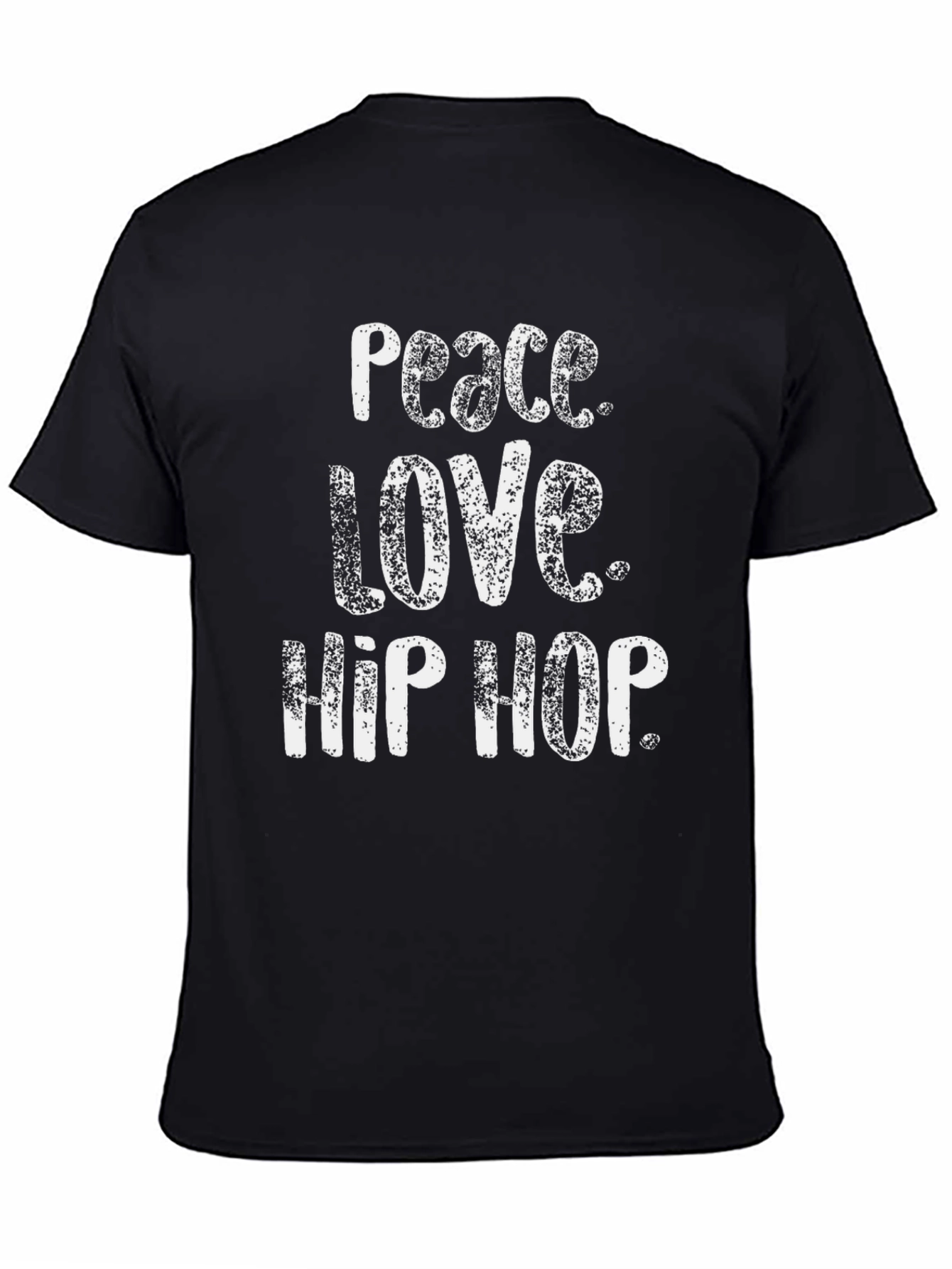 Black Peace Love Hip Hop Black Graphic T-Shirt view 4