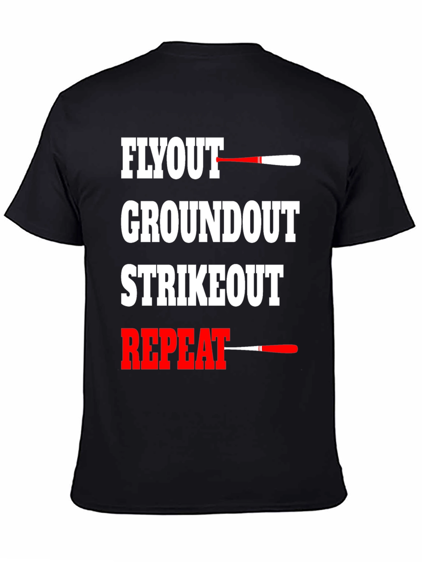 Black Baseball Flyout Repeat Graphic T-Shirt view 4