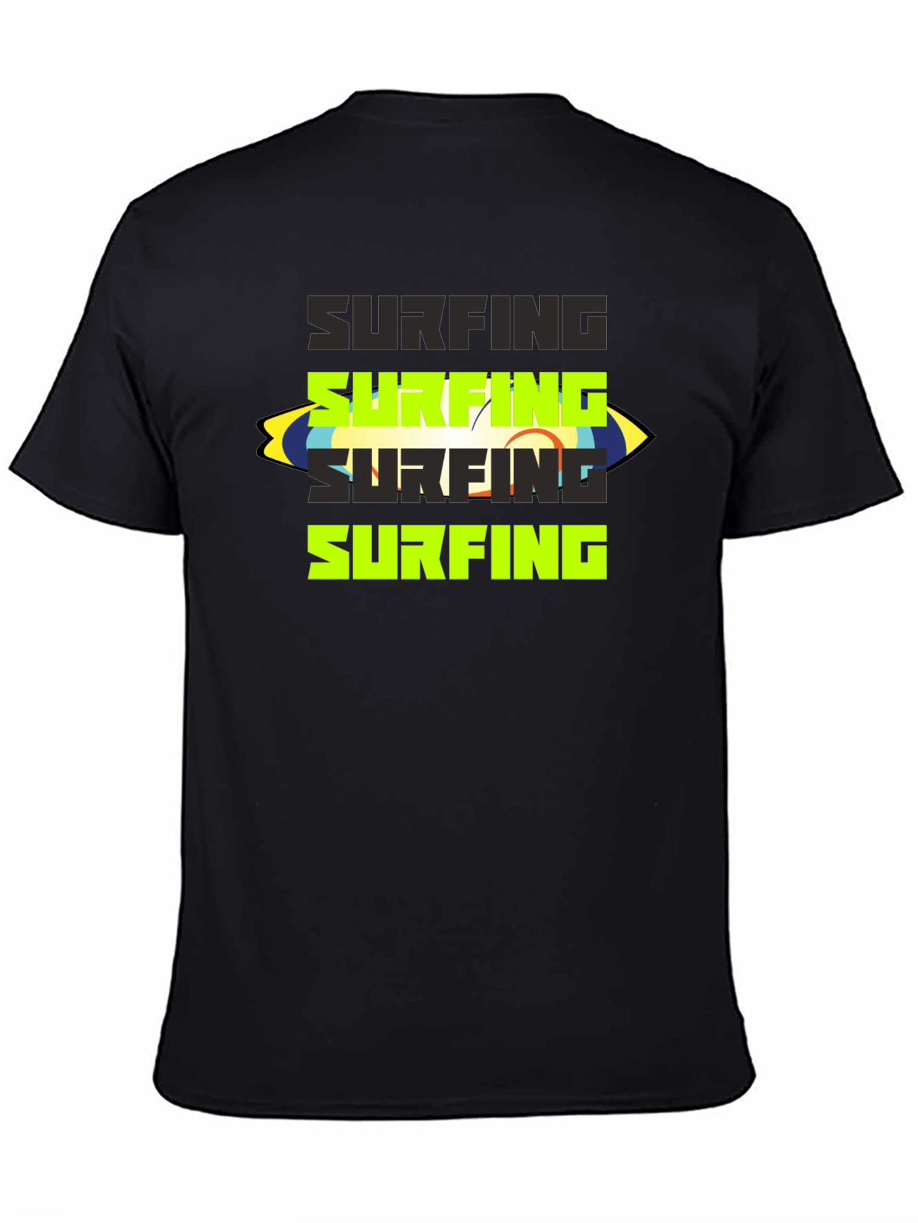Black Surfing Graphic Tee - Black view 4