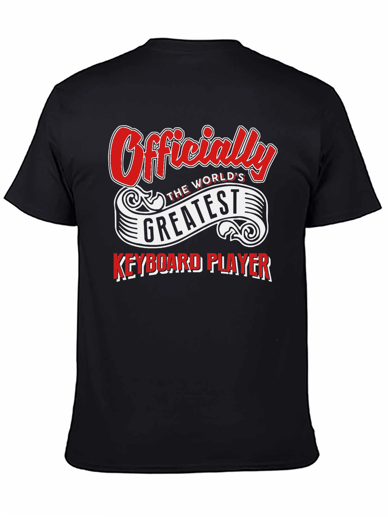 Black World's Greatest Keyboard Player T-Shirt view 4