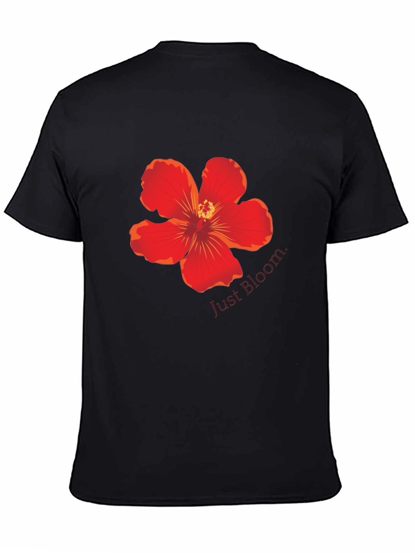 Black Floral Print Black T-Shirt view 4