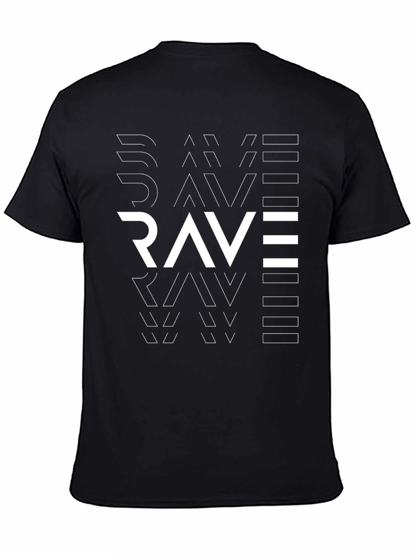 Black Rave Graphic Tee - Black Cotton Blend view 4