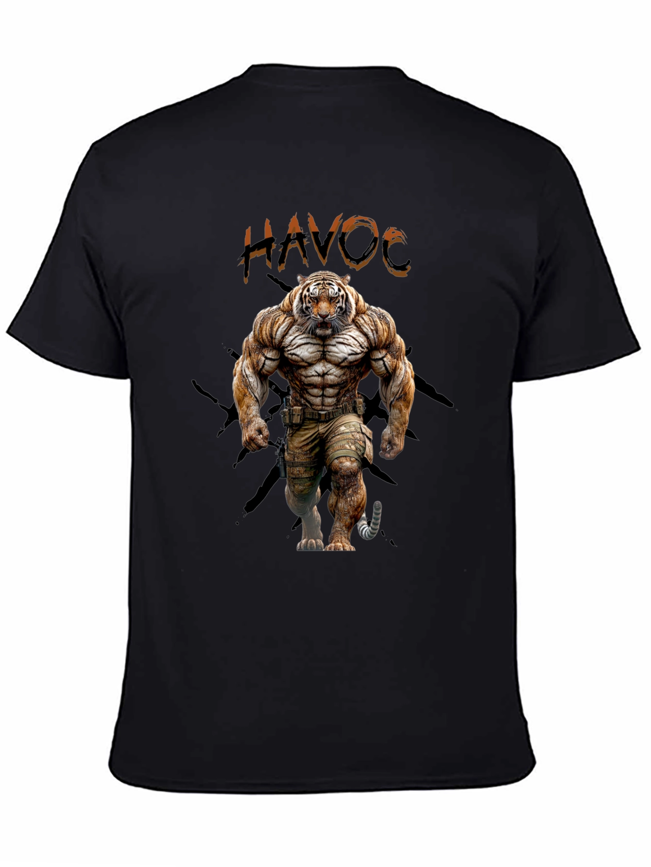 Black Havoc Tiger Graphic T-Shirt - Bold Design view 4