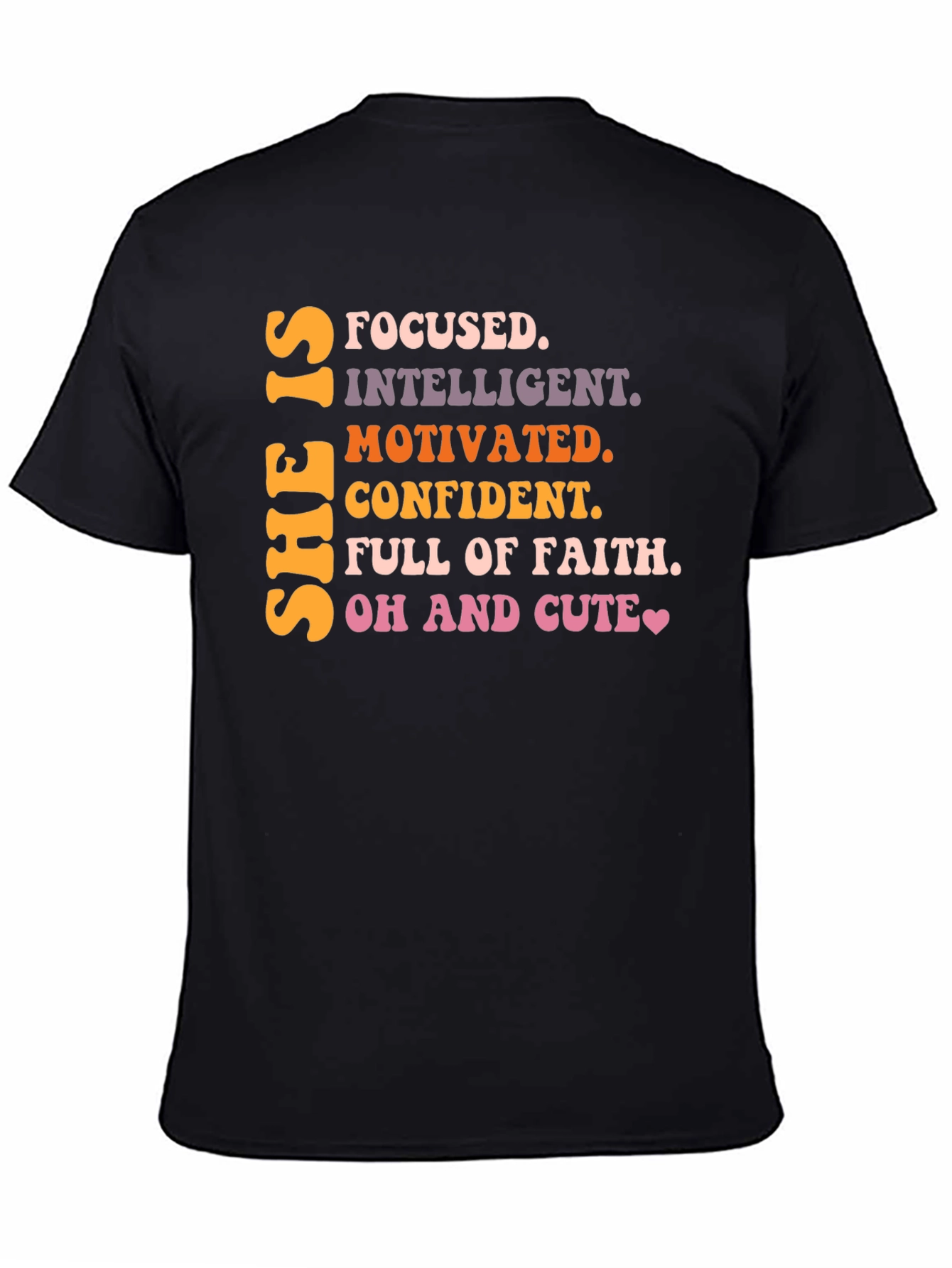Black Empowered Women's T-Shirt: Focused, Intelligent, Motivated view 4