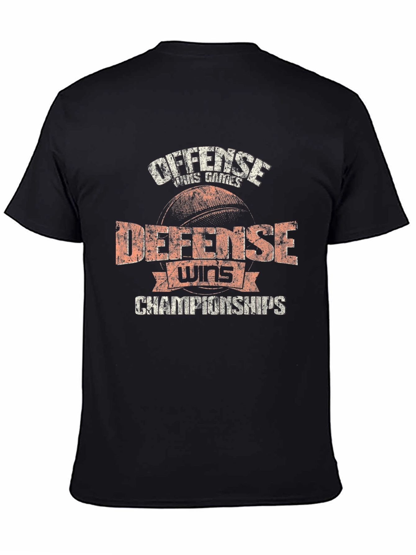 Black Offense Wins Games, Defense Wins Championships T-Shirt view 4