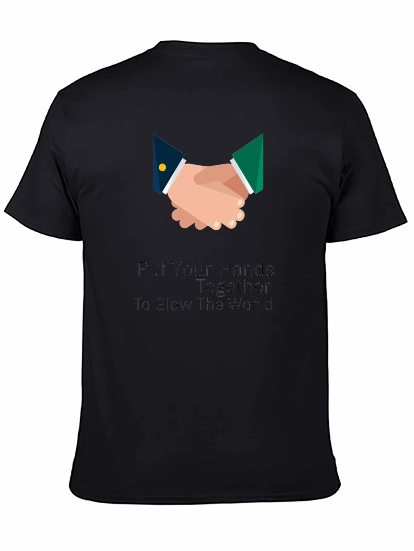 Black Hands Together Graphic Tee - Unisex Black T-Shirt view 4