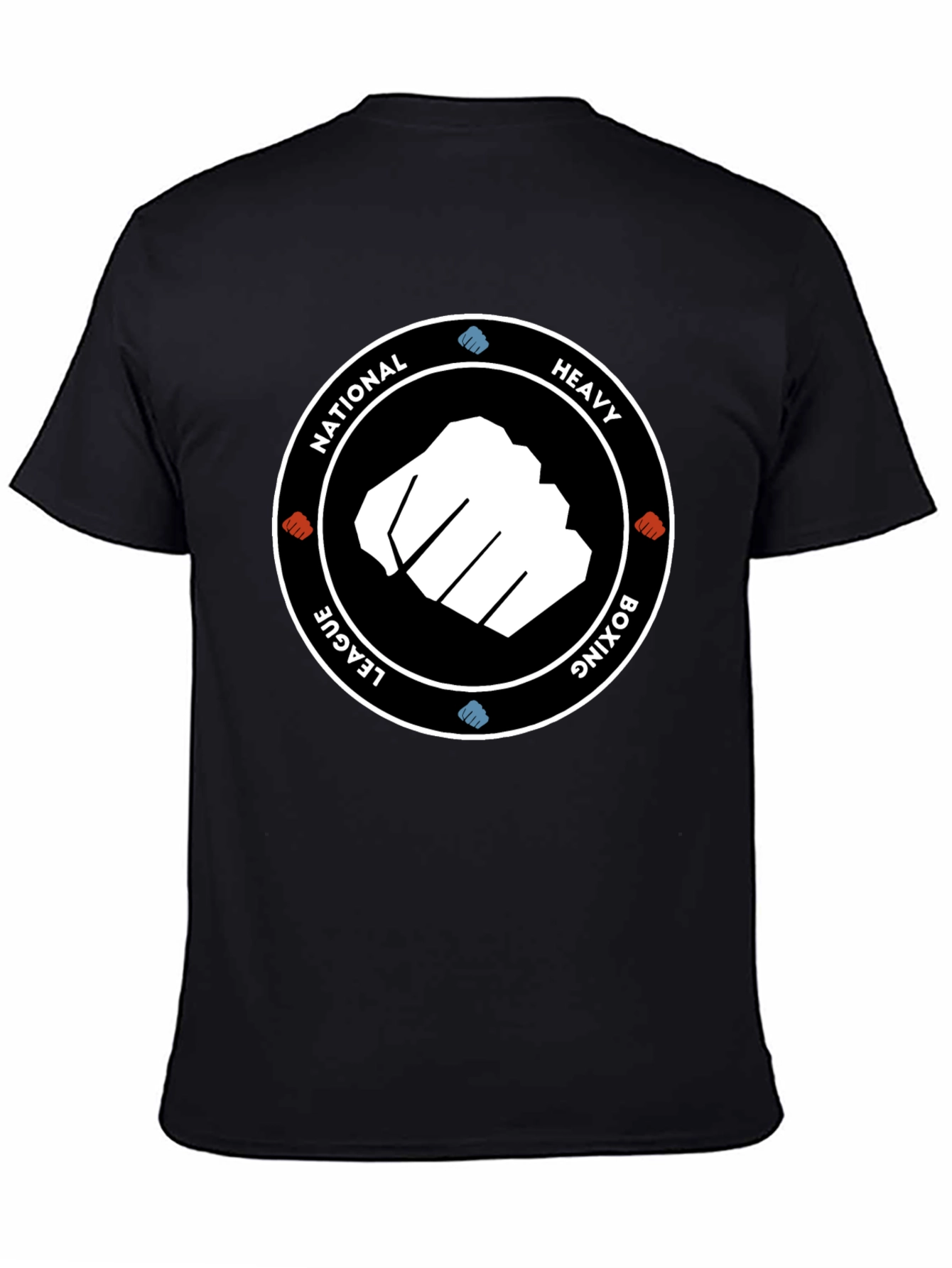 Black National Heavy Boxing League Black T-Shirt view 4