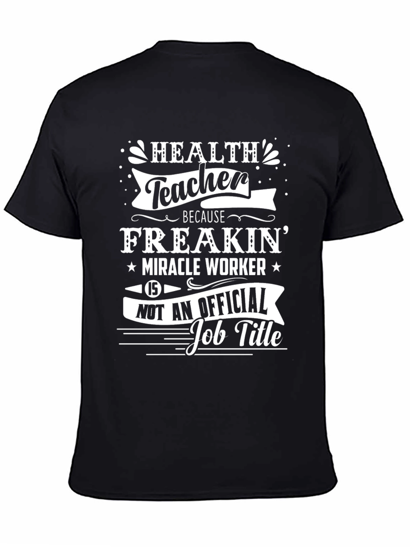 Black Health Teacher Funny T-Shirt view 4