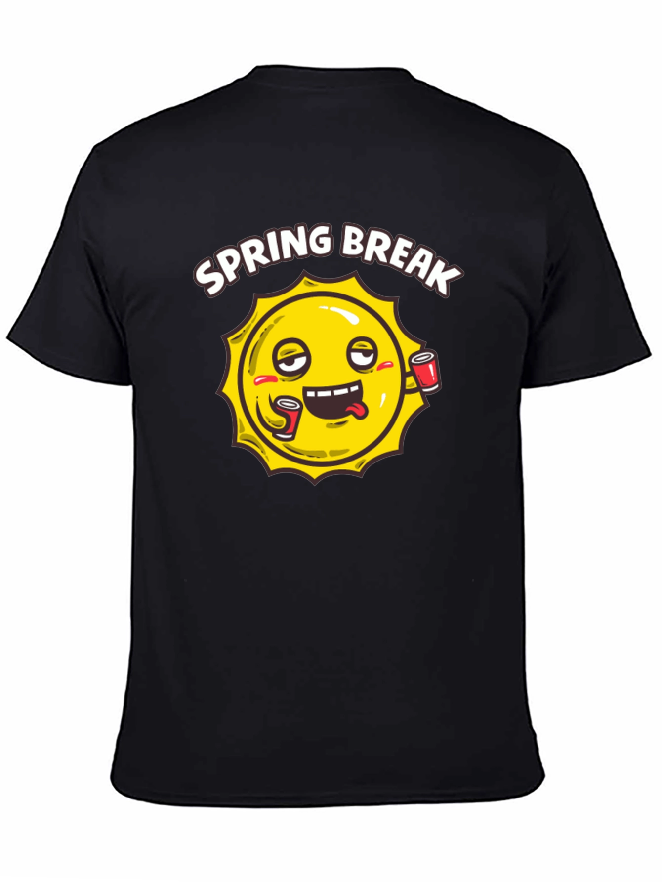 Black Spring Break Sun Graphic Black T-Shirt view 4