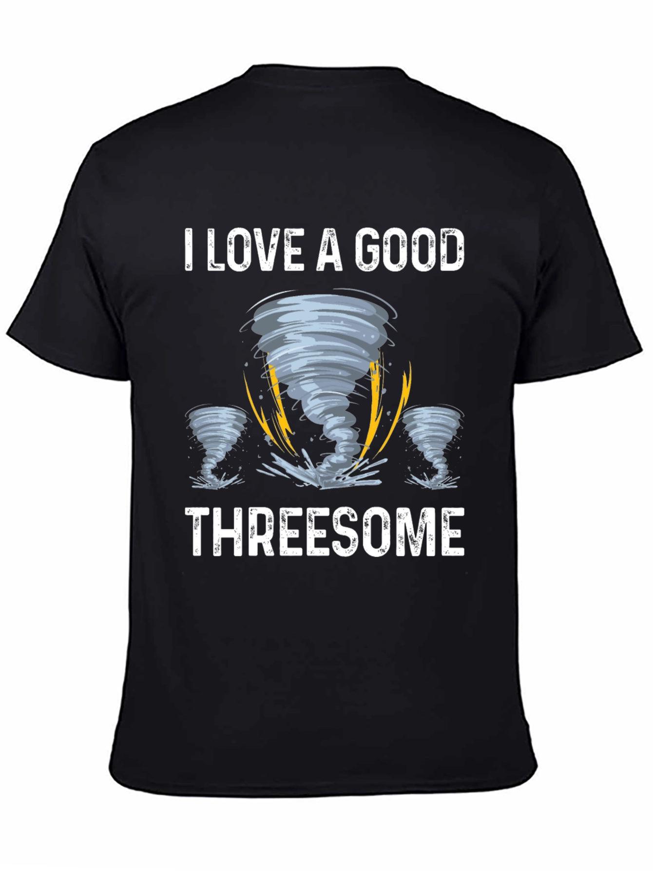Black I Love A Good Threesome Tornado Graphic Tee view 4