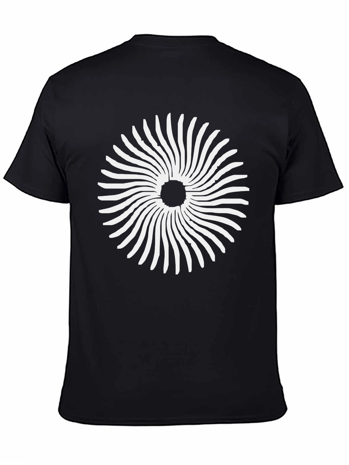 Black Black T-Shirt with Spiral Graphic view 4