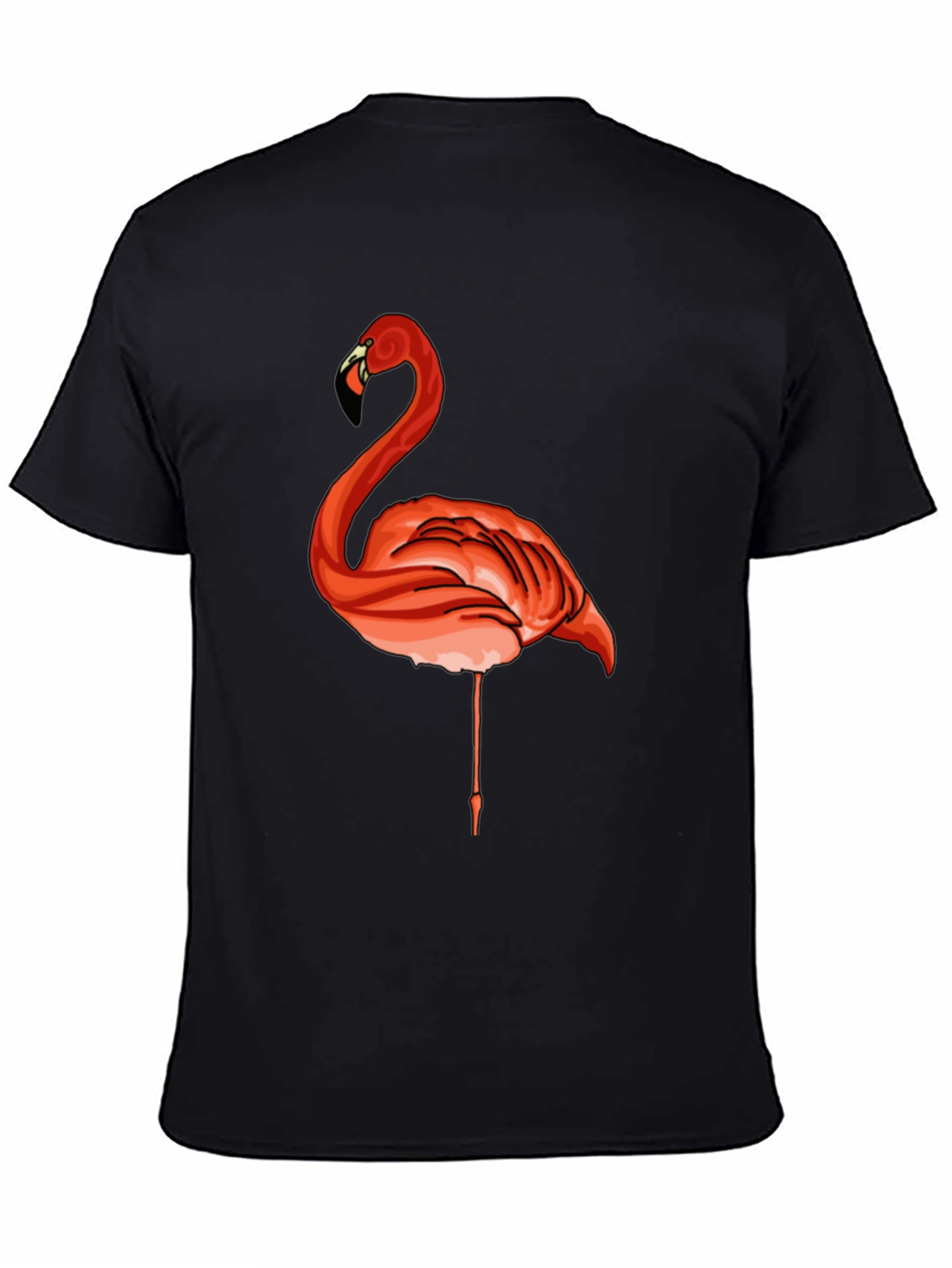 Black Flamingo Graphic Tee - Casual Black T-Shirt view 4